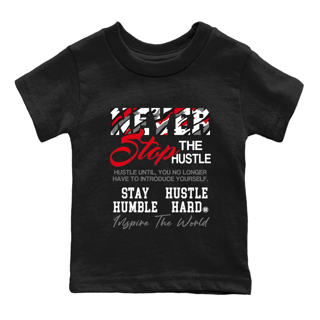 Sneaker Threads  Sneaker Tees To Match Air Jordan 8 Bunny  Never Stop The Hustle Youth Graphic Tee Black 2. Perfect for Jordan releases 2025 colorways.