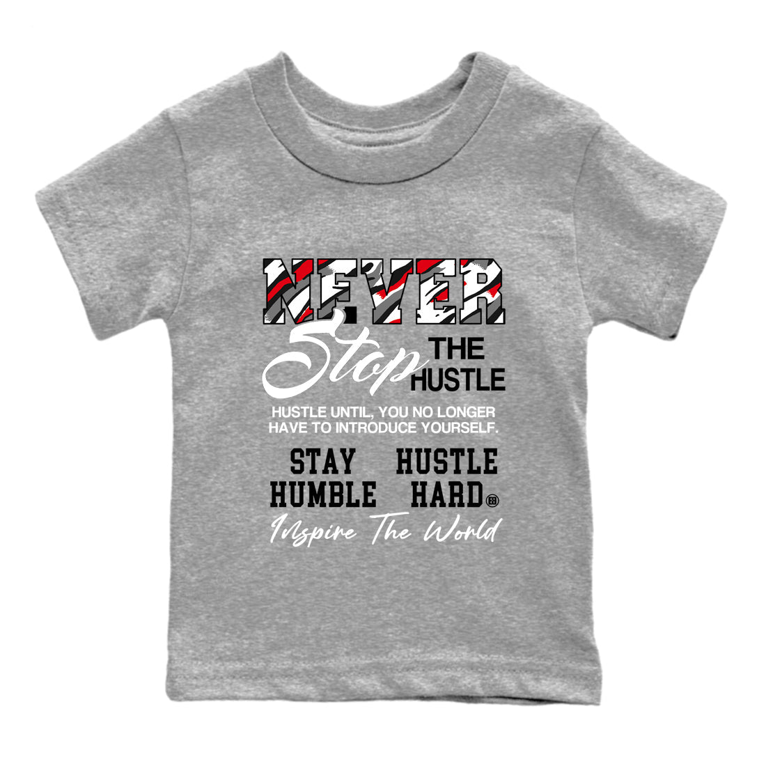 Sneaker Threads  Sneaker Tees To Match Air Jordan 8 Bunny  Never Stop The Hustle Youth Graphic Tee Heather Grey 2. Perfect for Jordan releases 2025 colorways.
