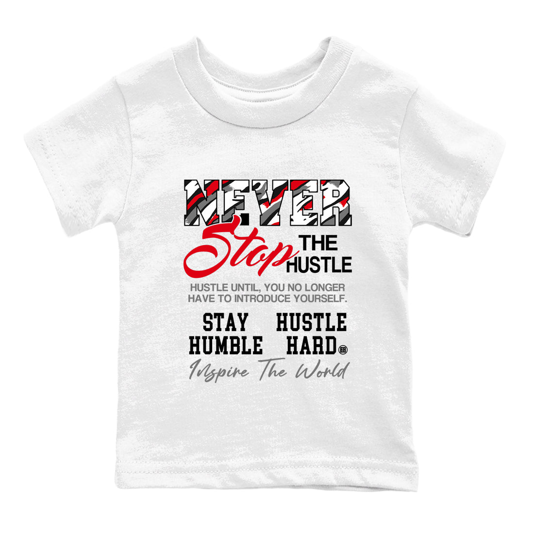 Sneaker Threads  Sneaker Tees To Match Air Jordan 8 Bunny  Never Stop The Hustle Youth Graphic Tee White 2. Perfect for Jordan releases 2025 colorways.
