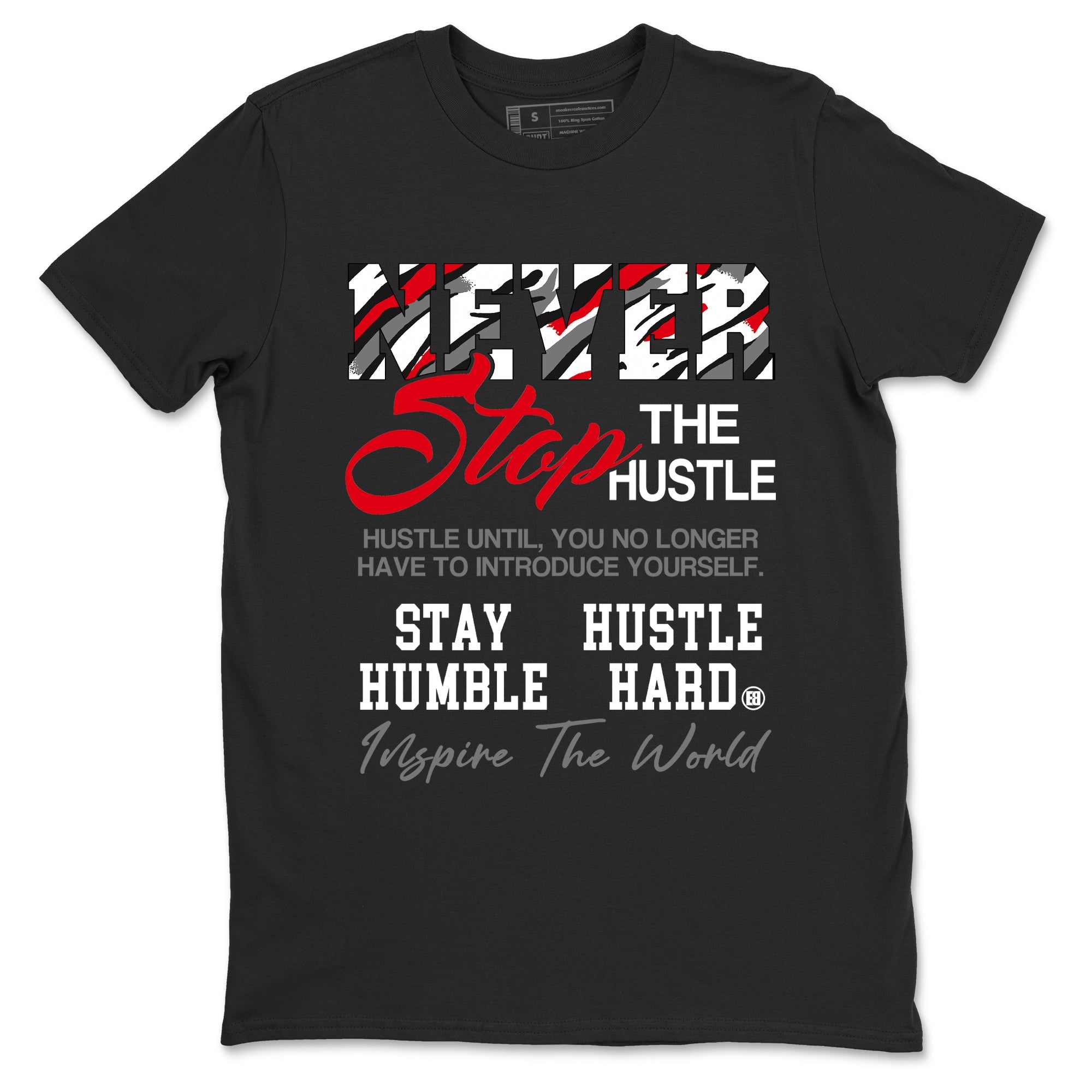 Sneaker Threads  Sneaker Tees To Match Air Jordan 8 Bunny  Never Stop The Hustle Graphic Tee Black 2. Perfect for Jordan releases 2025 colorways.