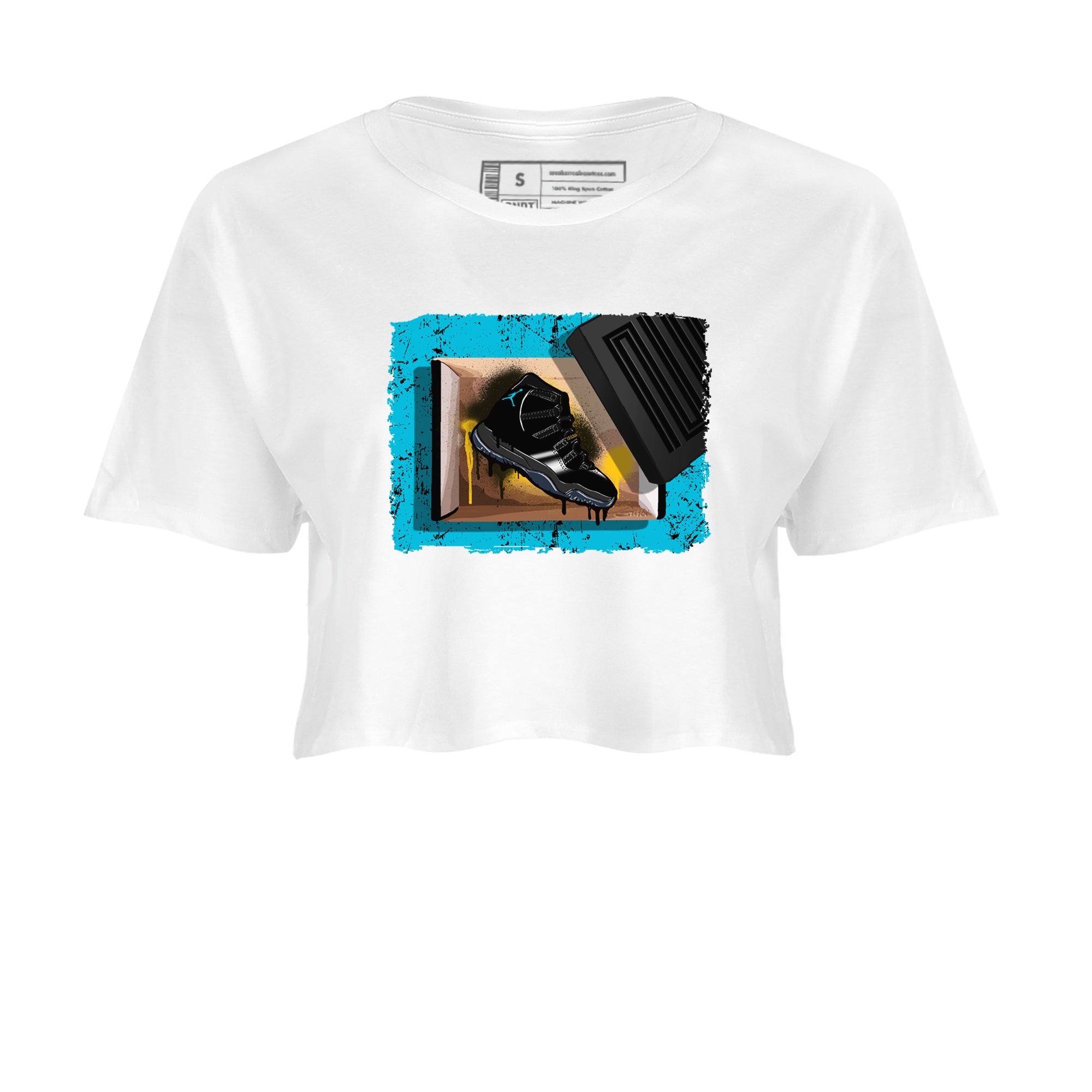 Sneaker Threads  Sneaker Tees To Match Air Jordan 11 Retro Gamma  New Kicks Crop Tee White 2. Perfect for Jordan releases 2025 colorways.