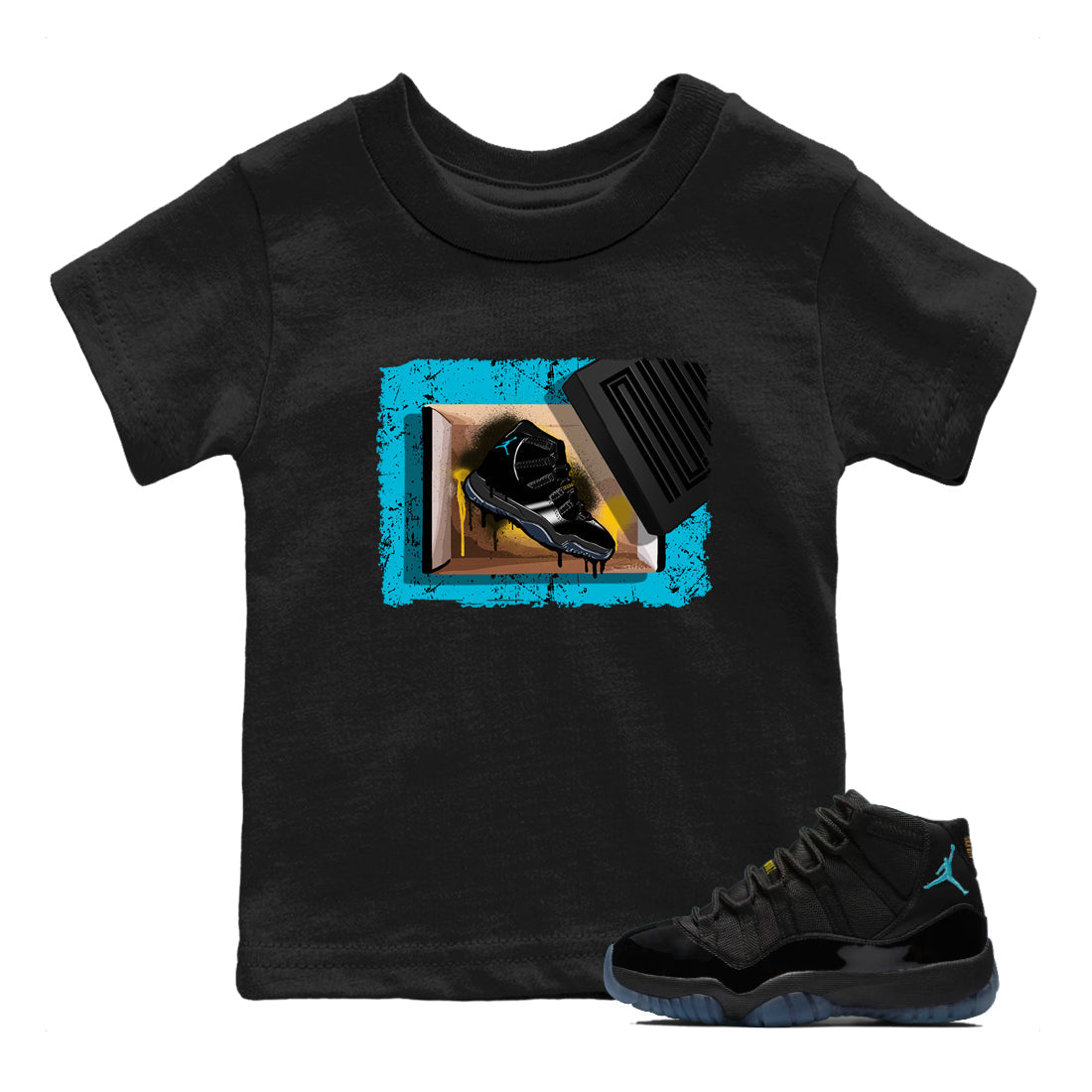 Sneaker Threads  Sneaker Tees To Match Air Jordan 11 Retro Gamma  New Kicks Youth Graphic Tee Black 1. Perfect for Jordan releases 2025 colorways.