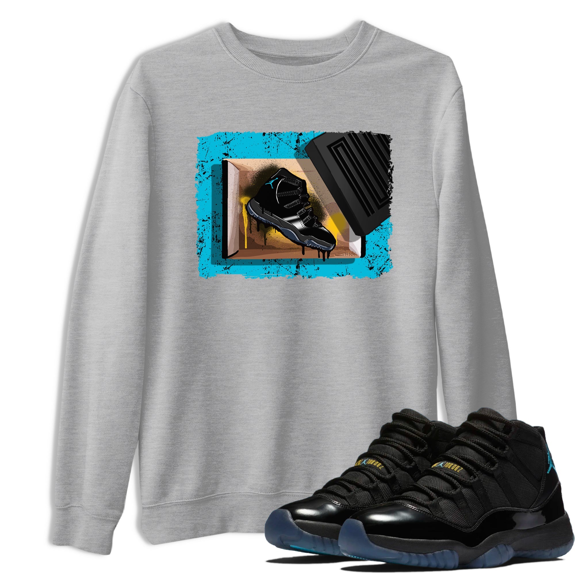 Sneaker Threads  Sneaker Tees To Match Air Jordan 11 Retro Gamma  New Kicks Graphic Tee Heather Grey 1. Perfect for Jordan releases 2025 colorways.