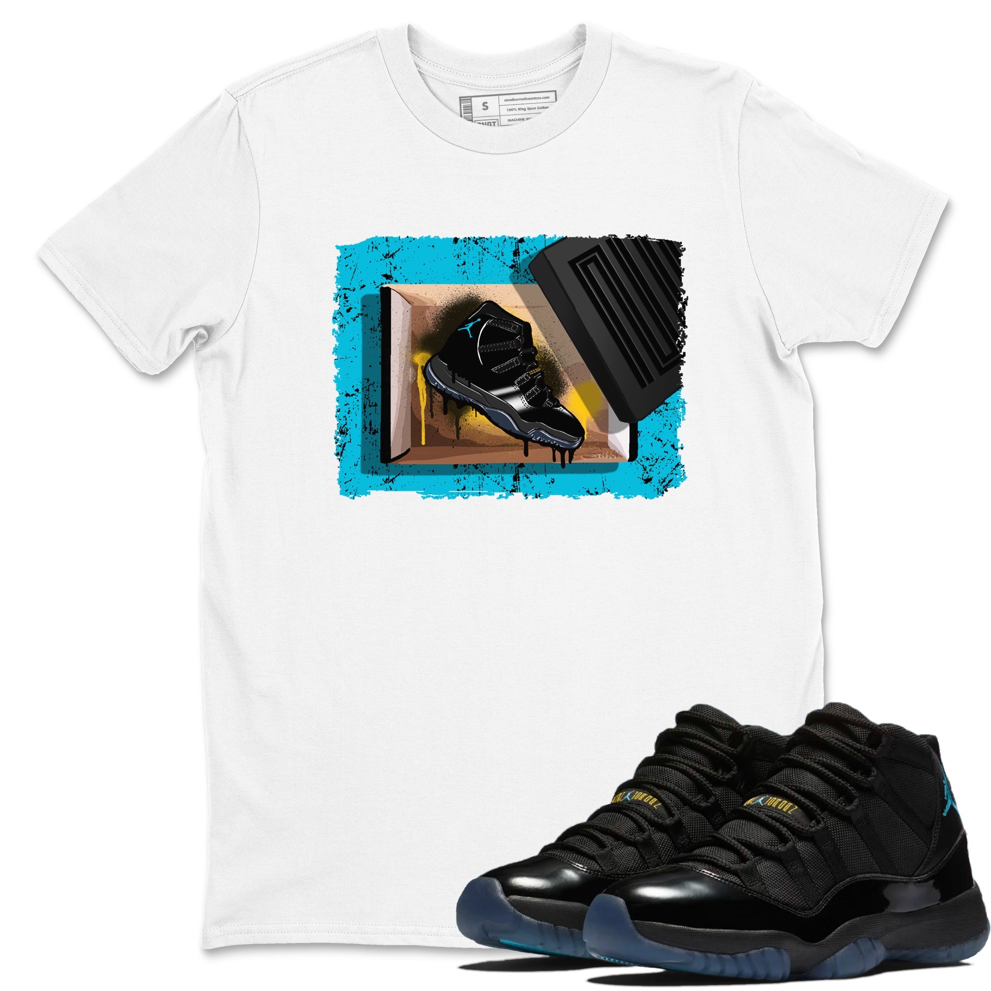 Sneaker Threads  Sneaker Tees To Match Air Jordan 11 Retro Gamma  New Kicks Graphic Tee White 1. Perfect for Jordan releases 2025 colorways.
