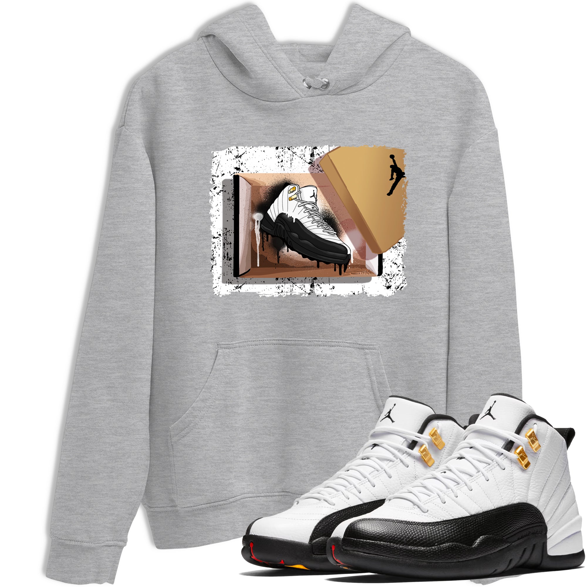 Sneaker Threads  Sneaker Tees To Match Air Jordan 12 Taxi  New Kicks Graphic Tee Heather Grey 1. Perfect for Jordan releases 2025 colorways.