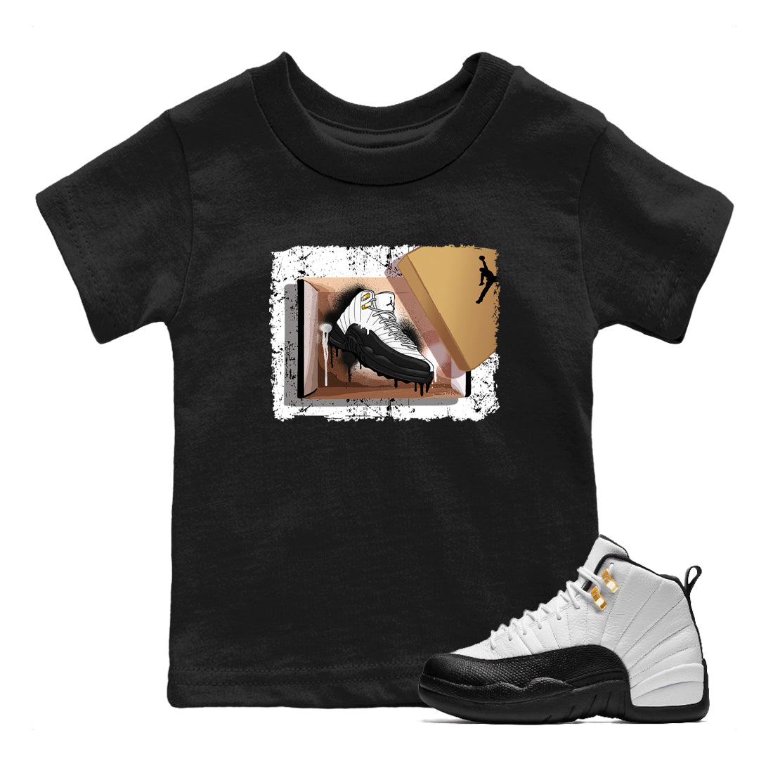 Sneaker Threads  Sneaker Tees To Match Air Jordan 12 Taxi  New Kicks Youth Graphic Tee Black 1. Perfect for Jordan releases 2025 colorways.