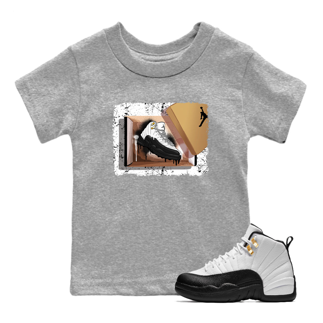 Sneaker Threads  Sneaker Tees To Match Air Jordan 12 Taxi  New Kicks Youth Graphic Tee Heather Grey 1. Perfect for Jordan releases 2025 colorways.