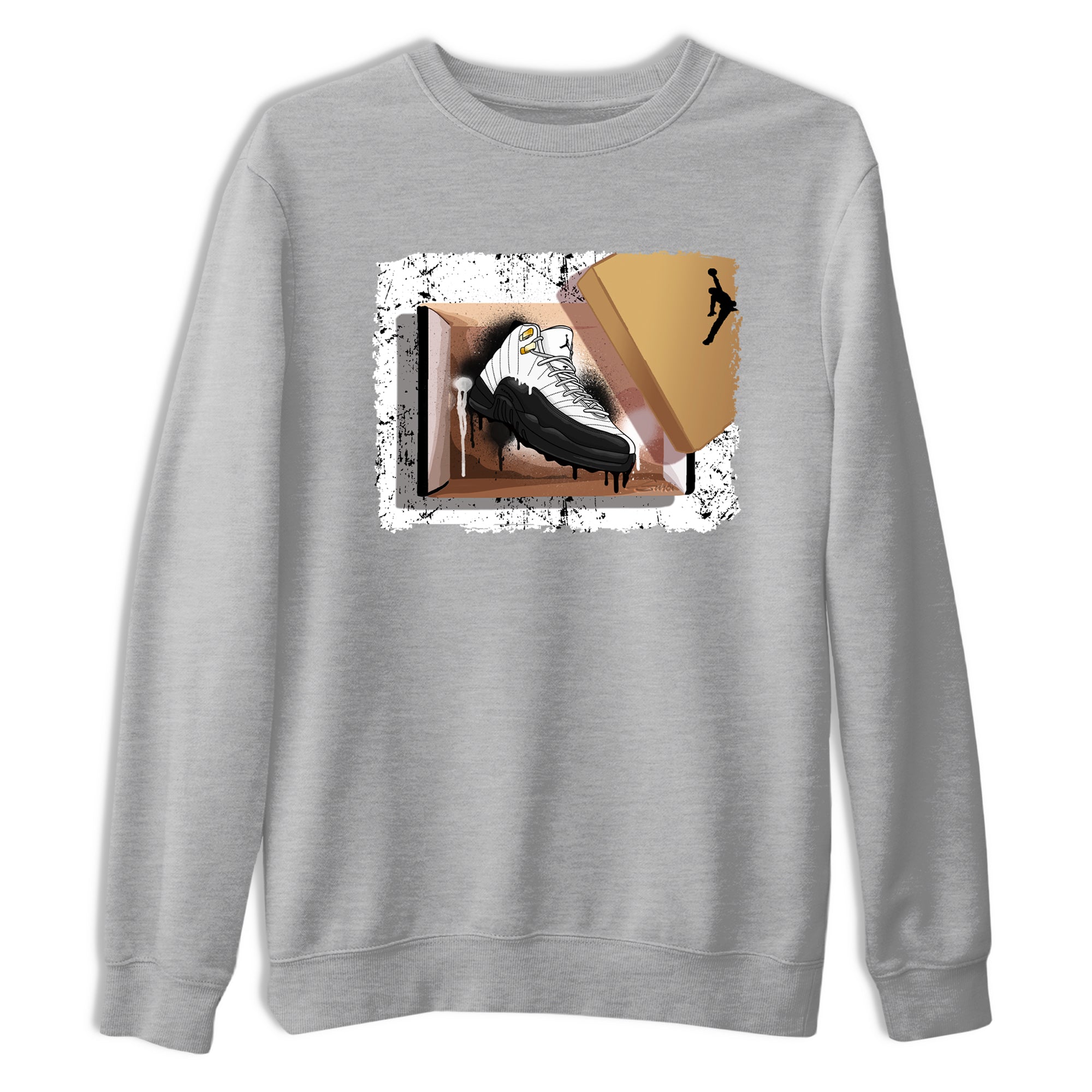 Sneaker Threads  Sneaker Tees To Match Air Jordan 12 Taxi  New Kicks Graphic Tee Heather Grey 2. Perfect for Jordan releases 2025 colorways.