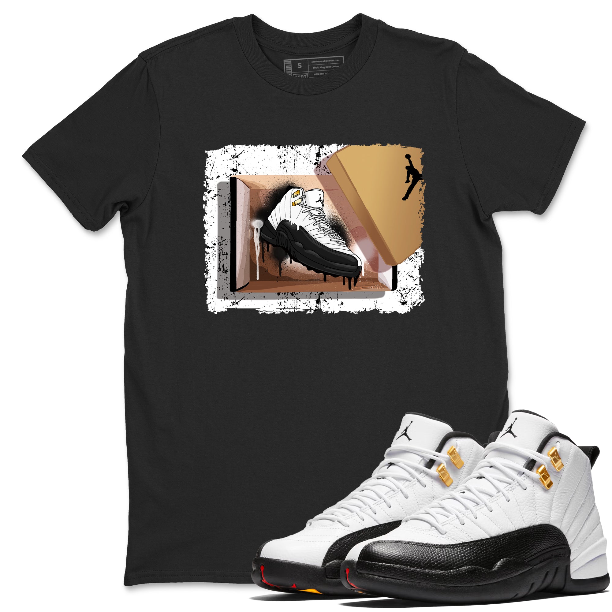 Sneaker Threads  Sneaker Tees To Match Air Jordan 12 Taxi  New Kicks Graphic Tee Black 1. Perfect for Jordan releases 2025 colorways.