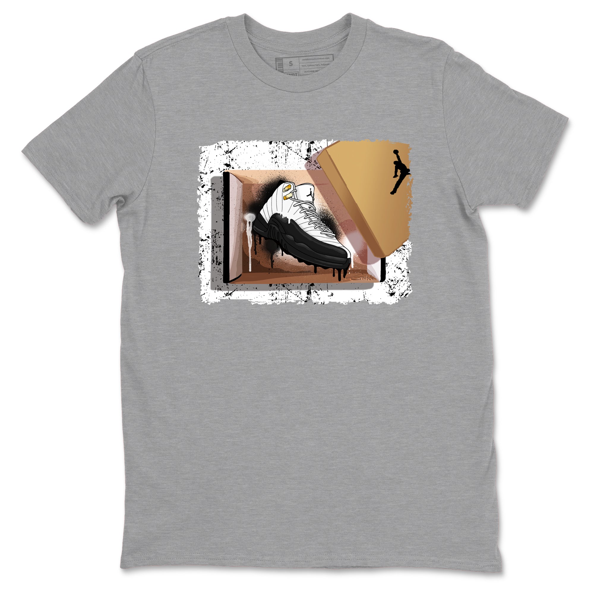 Sneaker Threads  Sneaker Tees To Match Air Jordan 12 Taxi  New Kicks Graphic Tee Heather Grey 2. Perfect for Jordan releases 2025 colorways.