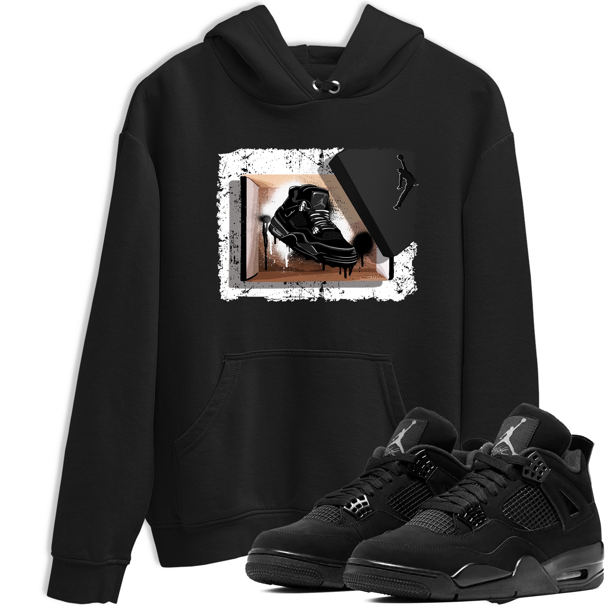 Sneaker Threads  Sneaker Tees To Match Air Jordan 4 Black Cat  New Kicks Graphic Tee Black 1. Perfect for Jordan releases 2025 colorways.