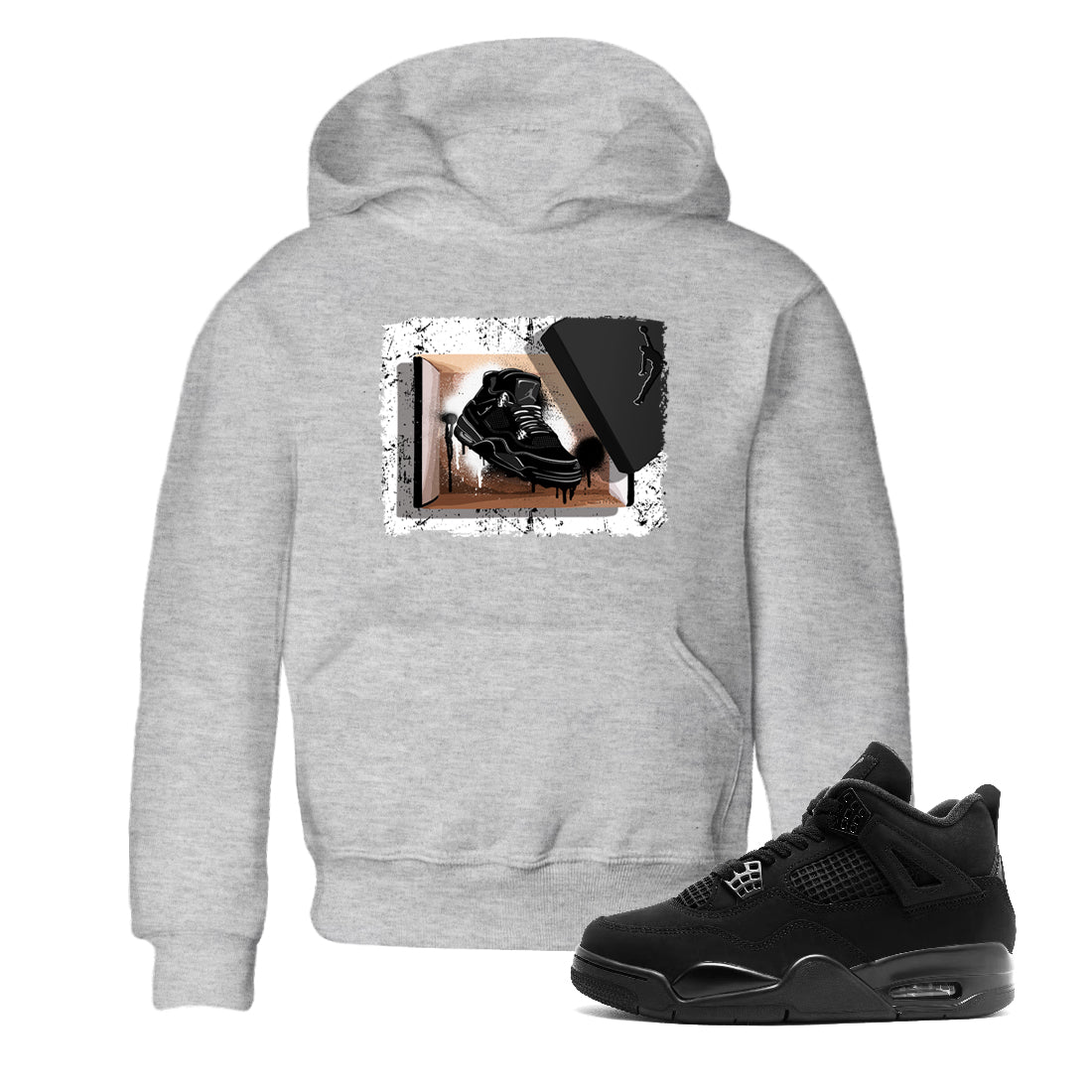 Sneaker Threads  Sneaker Tees To Match Air Jordan 4 Black Cat  New Kicks Youth Graphic Tee Heather Grey 1. Perfect for Jordan releases 2025 colorways.