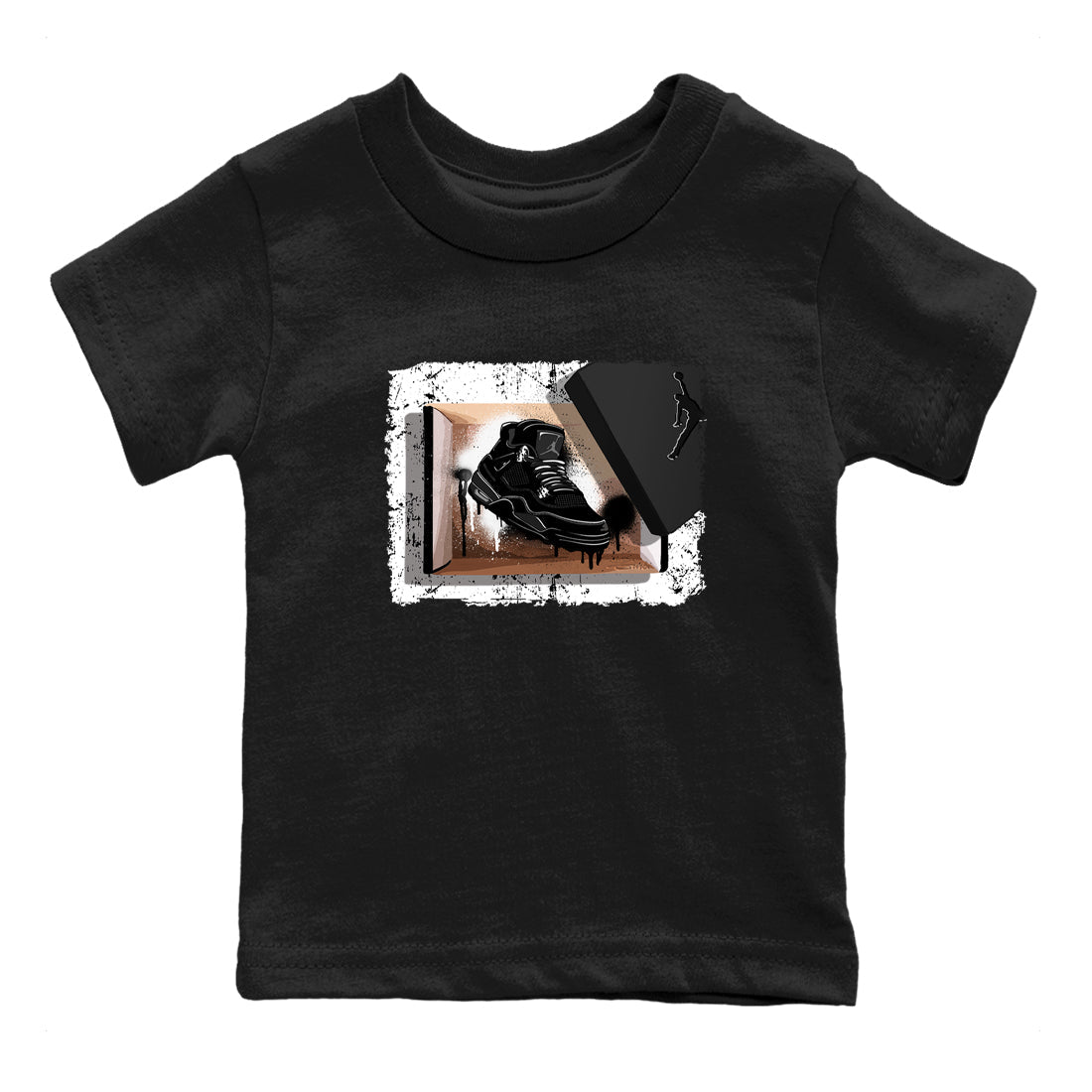 Sneaker Threads  Sneaker Tees To Match Air Jordan 4 Black Cat  New Kicks Youth Graphic Tee Black 2. Perfect for Jordan releases 2025 colorways.