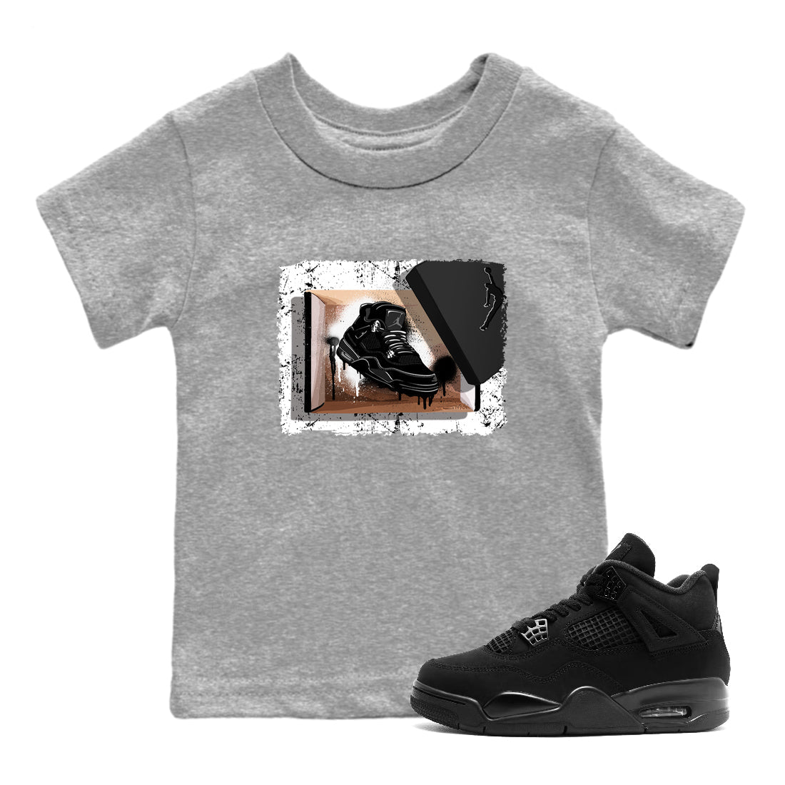 Sneaker Threads  Sneaker Tees To Match Air Jordan 4 Black Cat  New Kicks Youth Graphic Tee Heather Grey 1. Perfect for Jordan releases 2025 colorways.