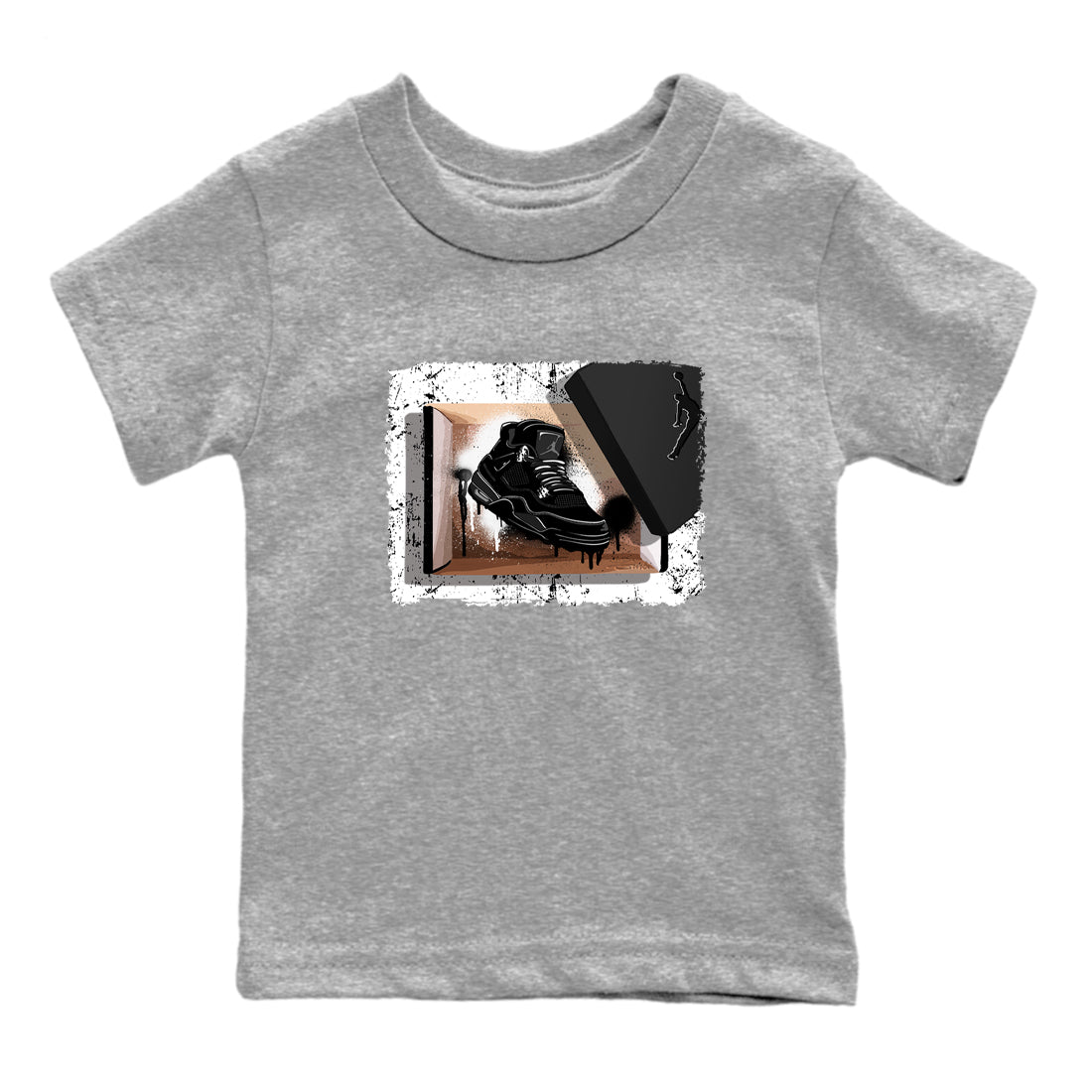 Sneaker Threads  Sneaker Tees To Match Air Jordan 4 Black Cat  New Kicks Youth Graphic Tee Heather Grey 2. Perfect for Jordan releases 2025 colorways.