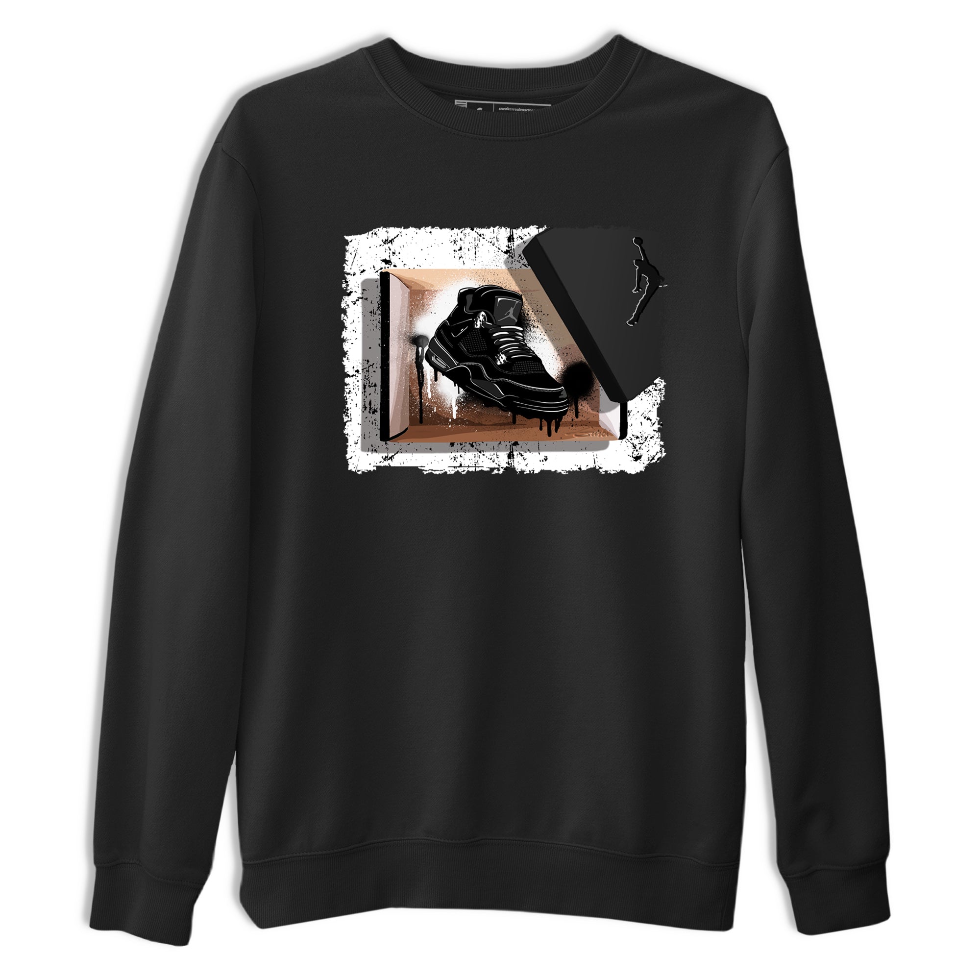 Sneaker Threads  Sneaker Tees To Match Air Jordan 4 Black Cat  New Kicks Graphic Tee Black 2. Perfect for Jordan releases 2025 colorways.