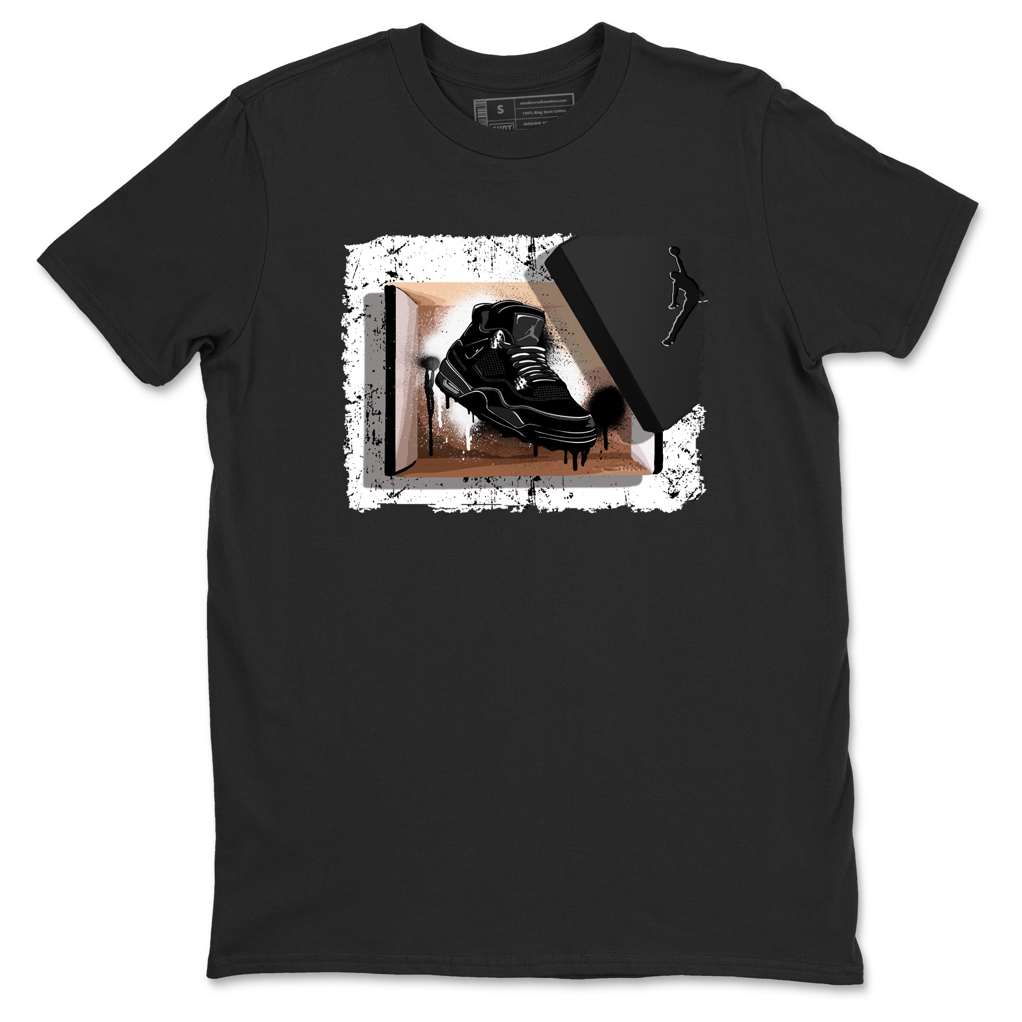 Sneaker Threads  Sneaker Tees To Match Air Jordan 4 Black Cat  New Kicks Graphic Tee Black 2. Perfect for Jordan releases 2025 colorways.