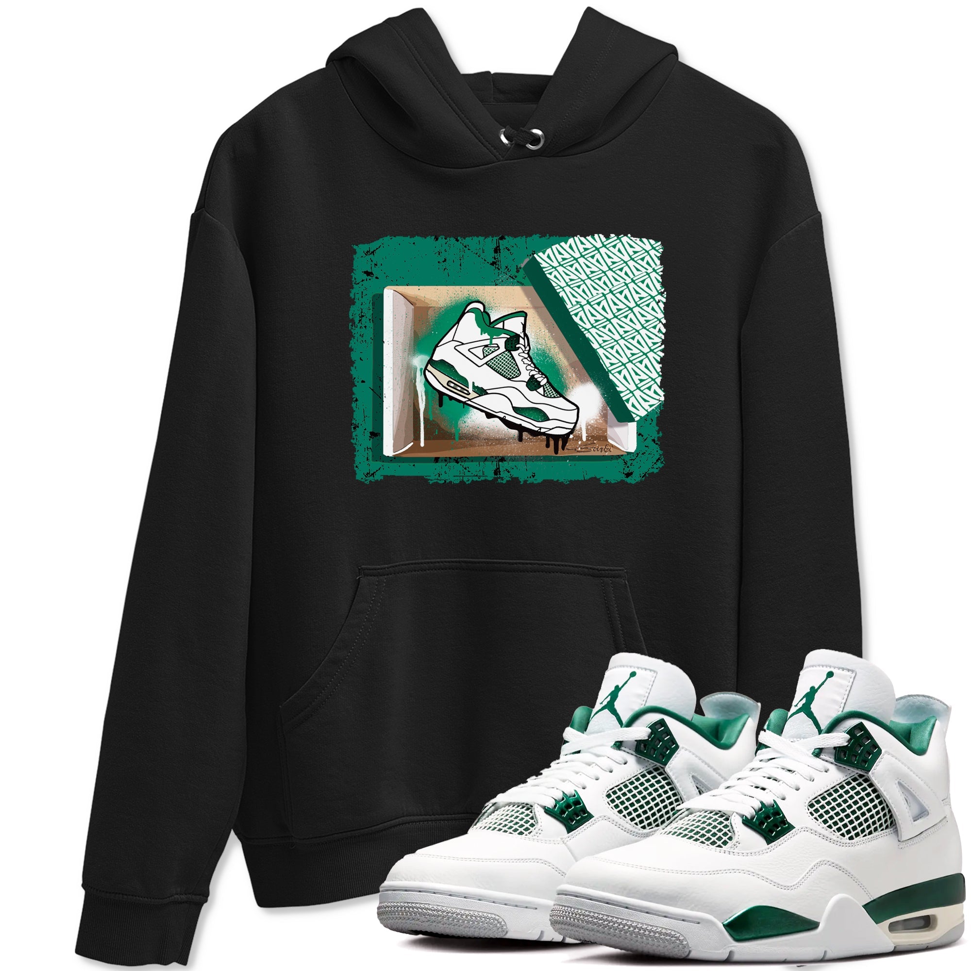 4s Oxidized Green shirts to match jordans New Kicks sneaker match tees Air Jordan 4 Oxidized Green Drip Gear Zone streetwear brand Black 1 unisex cotton tee