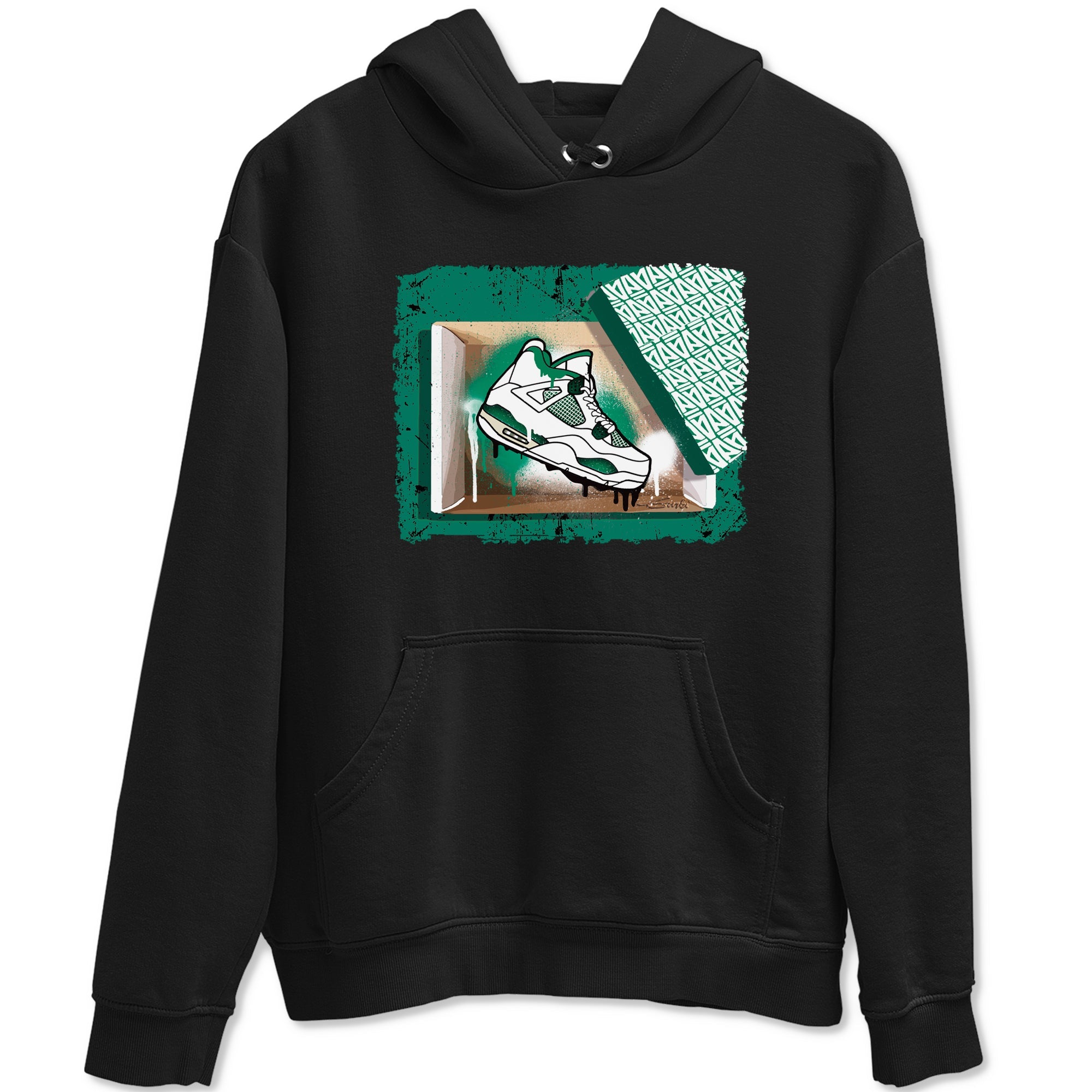 4s Oxidized Green shirts to match jordans New Kicks sneaker match tees Air Jordan 4 Oxidized Green Drip Gear Zone streetwear brand Black 2 unisex cotton tee