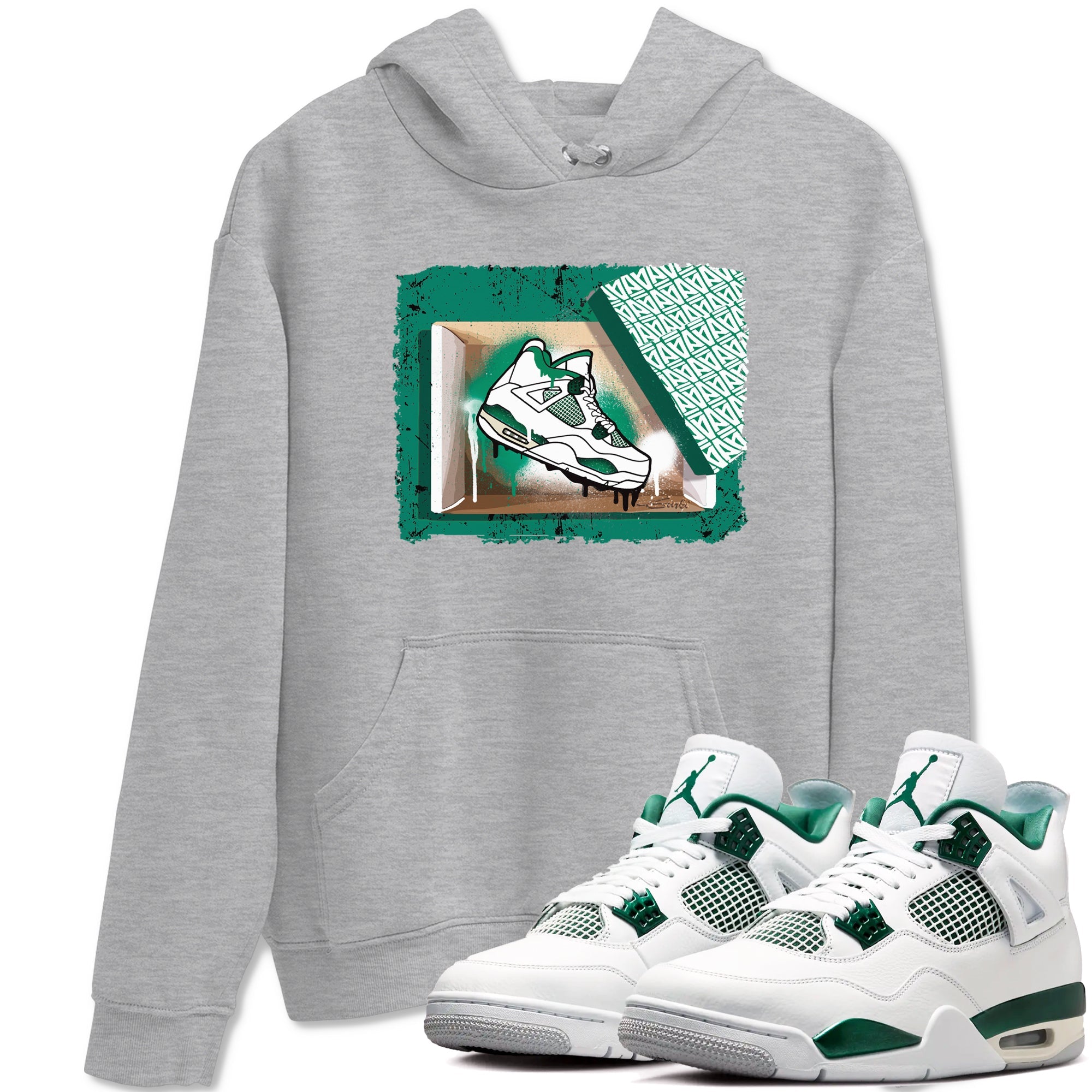 4s Oxidized Green shirts to match jordans New Kicks sneaker match tees Air Jordan 4 Oxidized Green Drip Gear Zone streetwear brand Heather Grey 1 unisex cotton tee