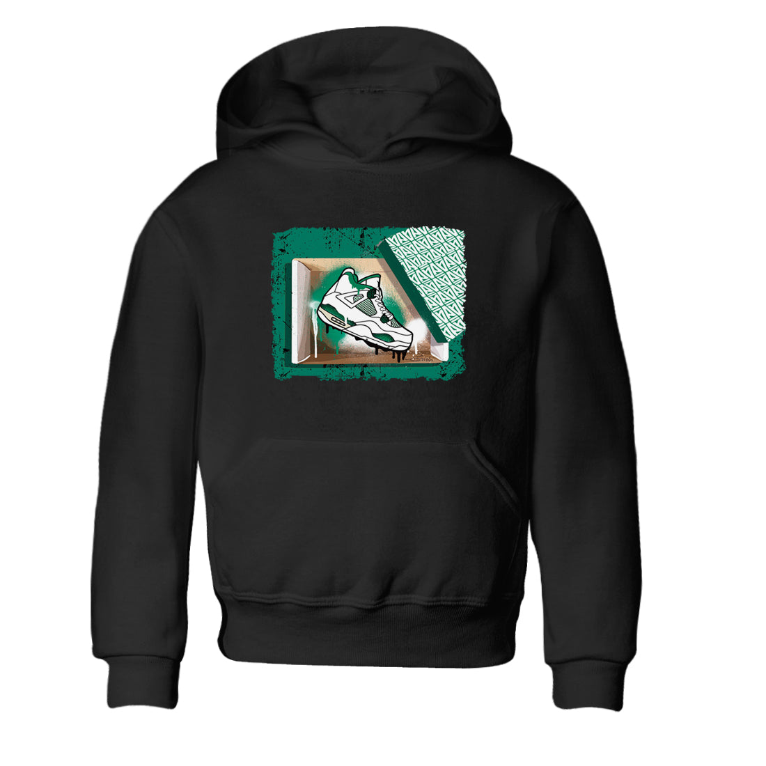 4s Oxidized Green shirts to match jordans New Kicks sneaker match tees Air Jordan 4 Oxidized Green Drip Gear Zone streetwear brand Baby and Youth Black 2 cotton tee