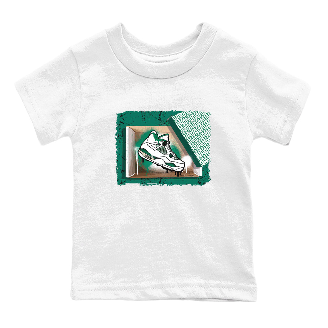 4s Oxidized Green shirts to match jordans New Kicks sneaker match tees Air Jordan 4 Oxidized Green Drip Gear Zone streetwear brand Baby and Youth White 2 cotton tee
