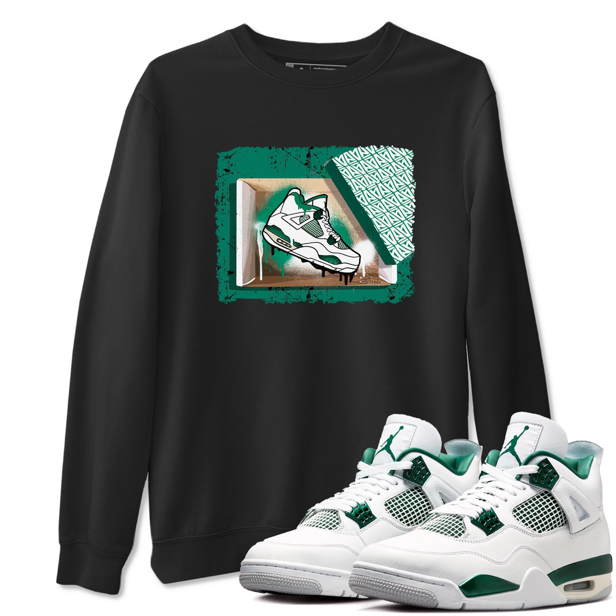 4s Oxidized Green shirts to match jordans New Kicks sneaker match tees Air Jordan 4 Oxidized Green Drip Gear Zone streetwear brand Black 1 unisex cotton tee