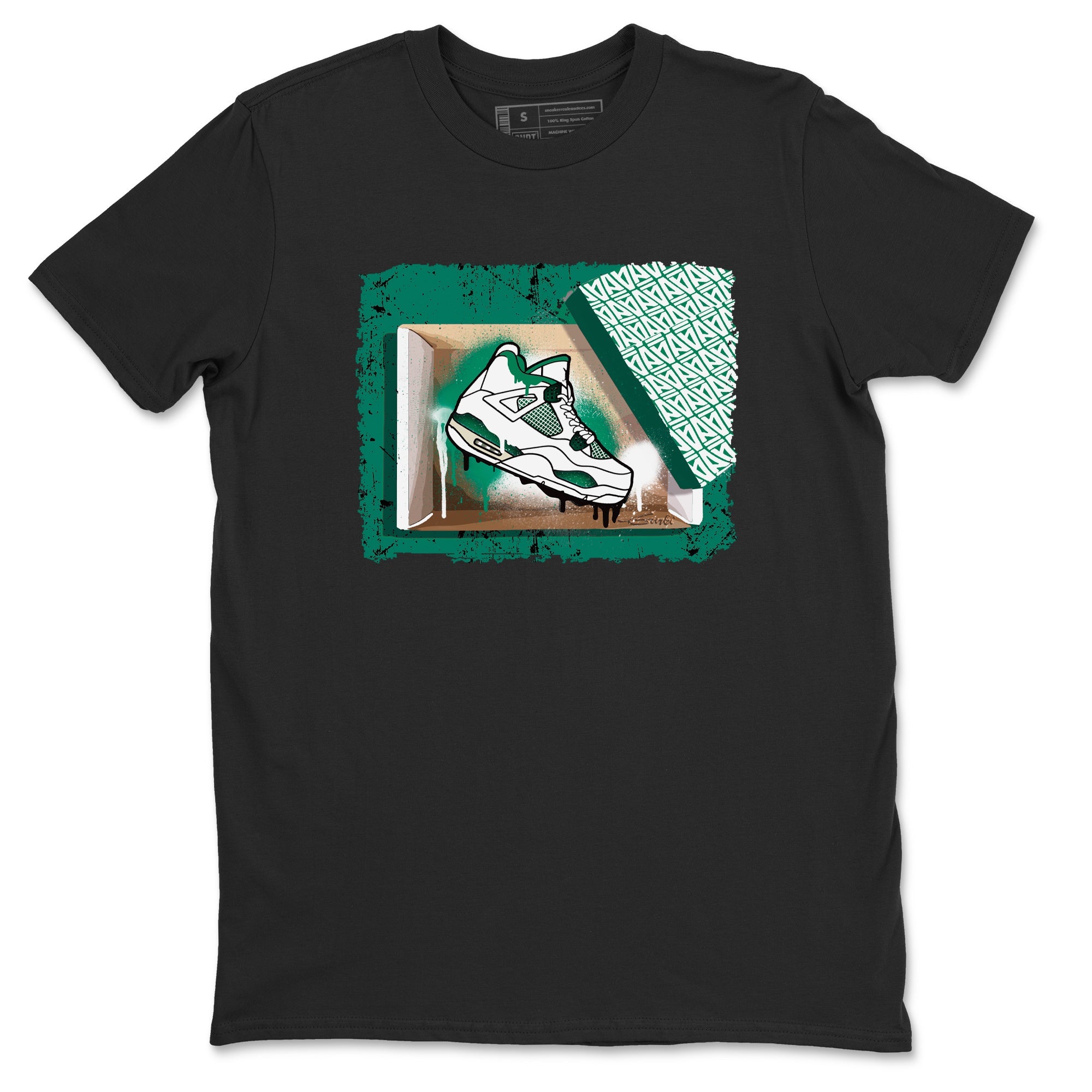 4s Oxidized Green shirts to match jordans New Kicks sneaker match tees Air Jordan 4 Oxidized Green Drip Gear Zone streetwear brand Black 2 unisex cotton tee