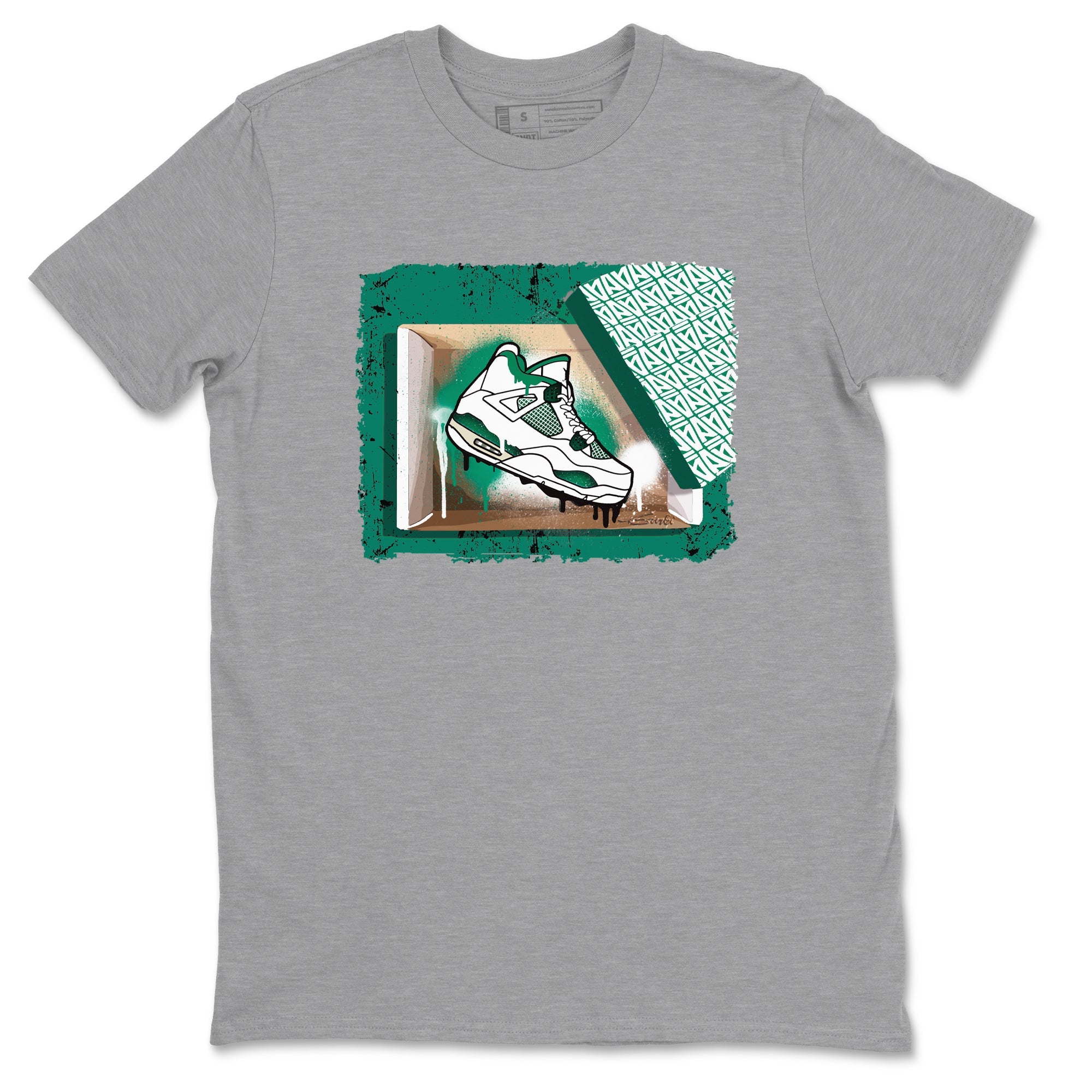 4s Oxidized Green shirts to match jordans New Kicks sneaker match tees Air Jordan 4 Oxidized Green Drip Gear Zone streetwear brand Heather Grey 2 unisex cotton tee