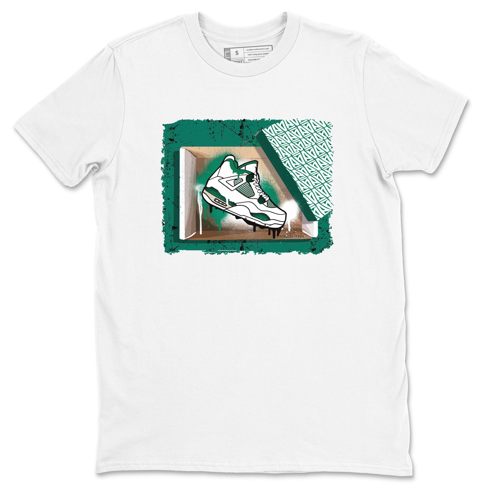 4s Oxidized Green shirts to match jordans New Kicks sneaker match tees Air Jordan 4 Oxidized Green Drip Gear Zone streetwear brand White 2 unisex cotton tee