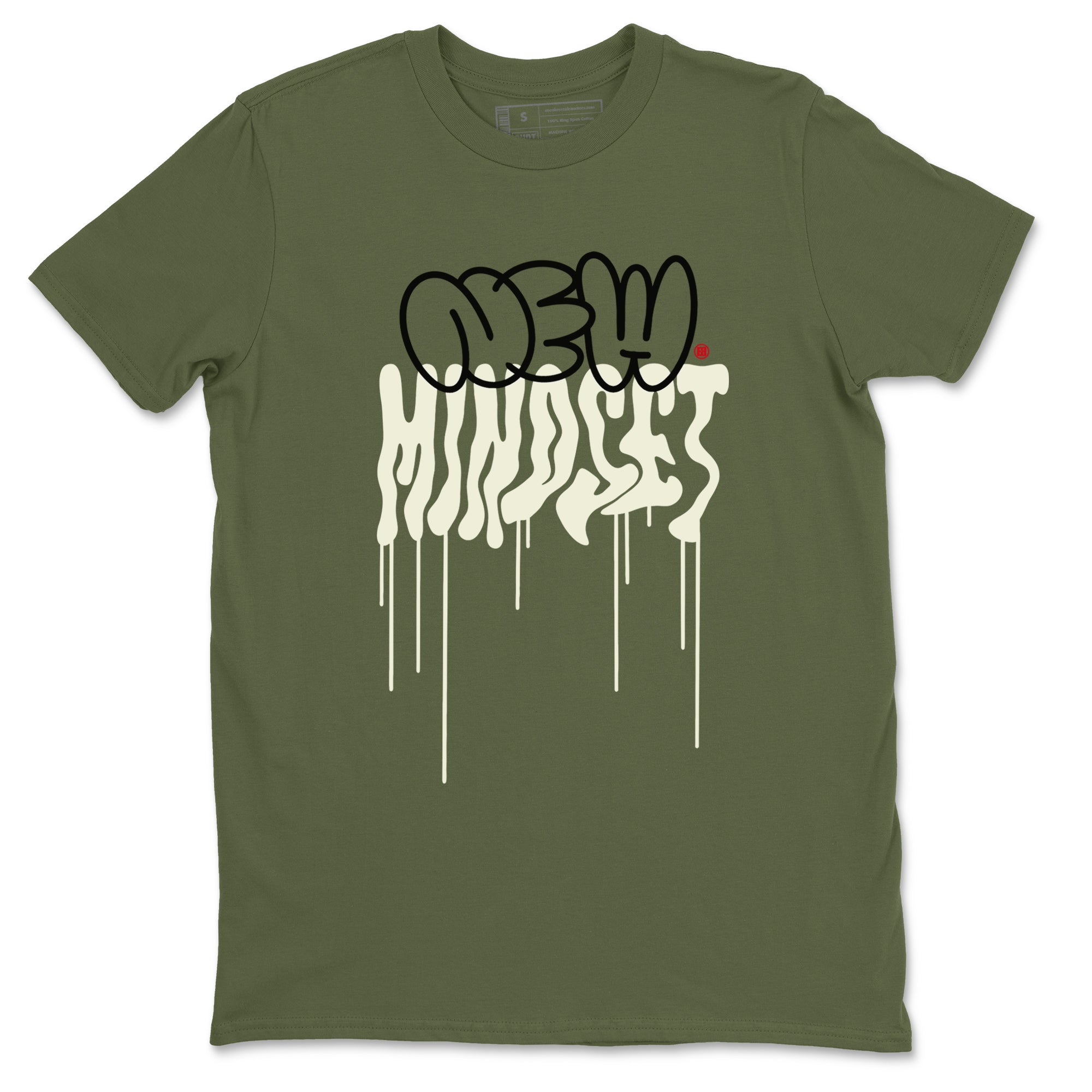 Air Jordan 1 Low Travis Scott Black Olive shirts to match jordans New Mindset sneaker match tees Air Jordan 1 Travis Scott Black Olive Sneaker Shirts Drip Gear Zone streetwear brand Military Green 2 unisex cotton tee
