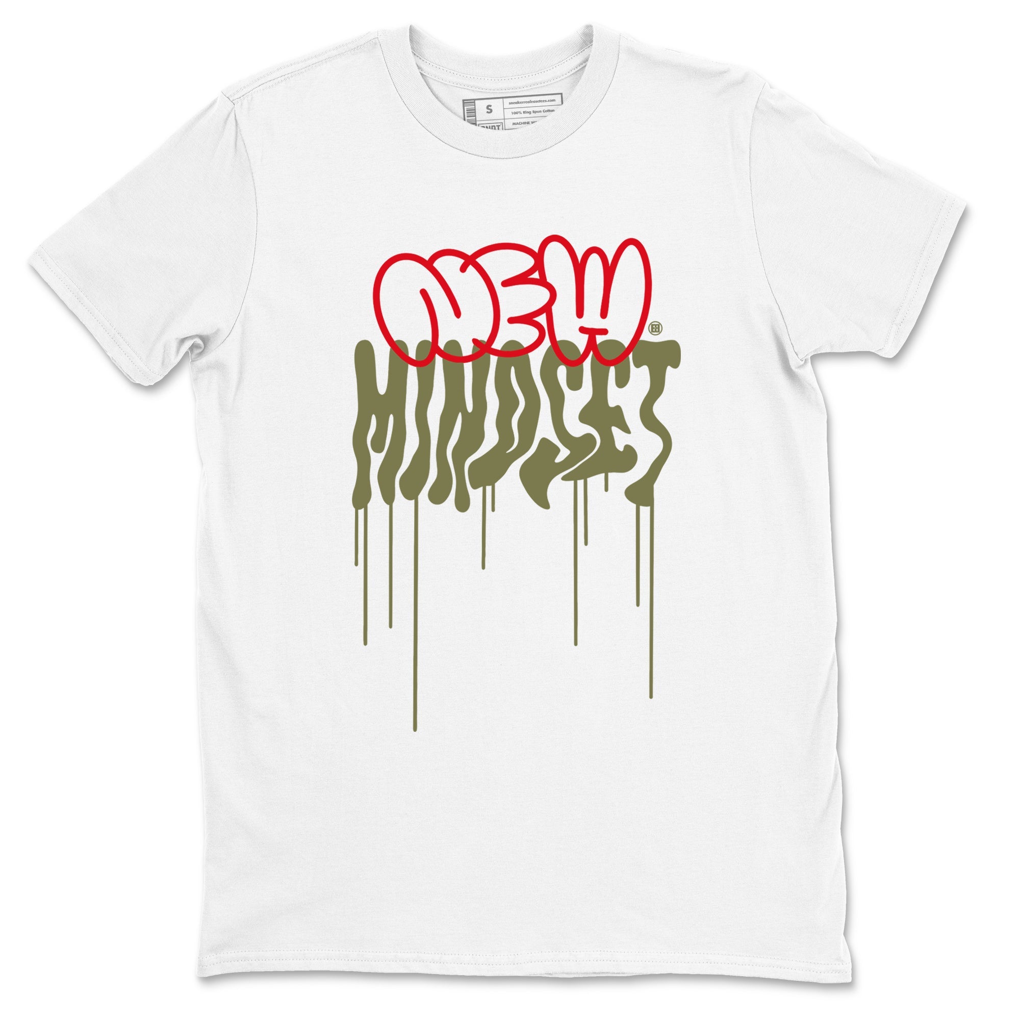 Air Jordan 1 Low Travis Scott Black Olive shirts to match jordans New Mindset sneaker match tees Air Jordan 1 Travis Scott Black Olive Sneaker Shirts Drip Gear Zone streetwear brand White 2 unisex cotton tee