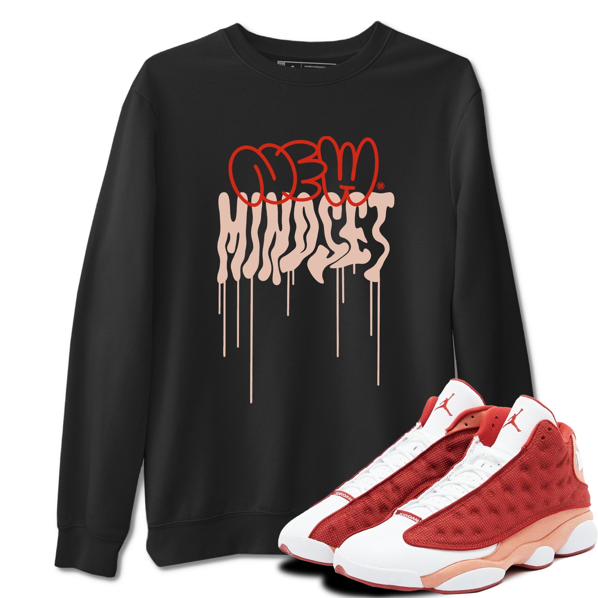 Air Jordan 13 Dune Red shirts to match jordans New Mindset sneaker match tees AJ13 Dune Red Sneaker Shirts Drip Gear Zone streetwear brand Black 1 unisex cotton tee