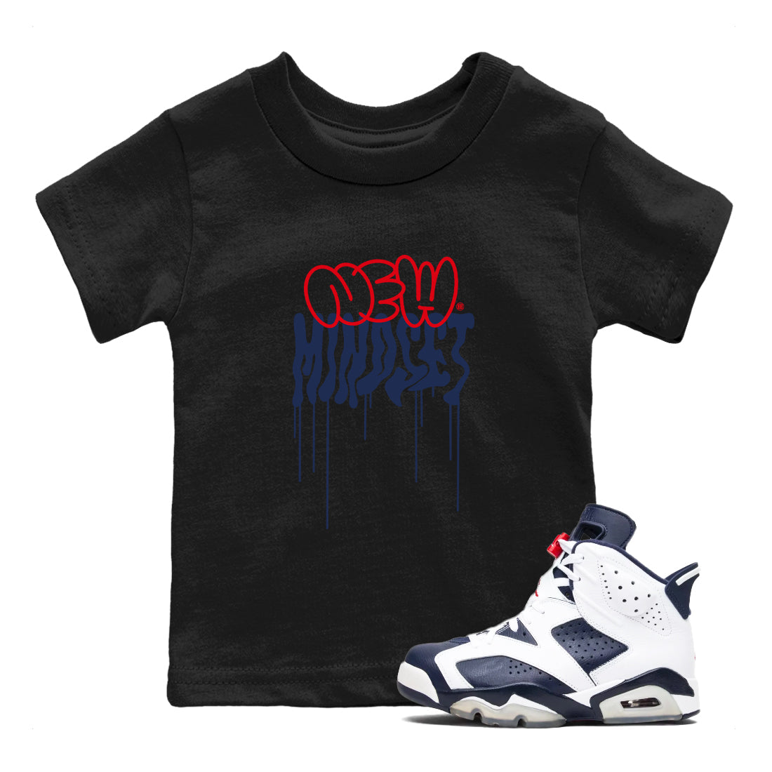 6s Olympic shirts to match jordans New Mindset sneaker match tees Air Jordan 6 Olympic Sneaker Shirts Drip Gear Zone streetwear brand Baby and Youth Black 1 cotton tee