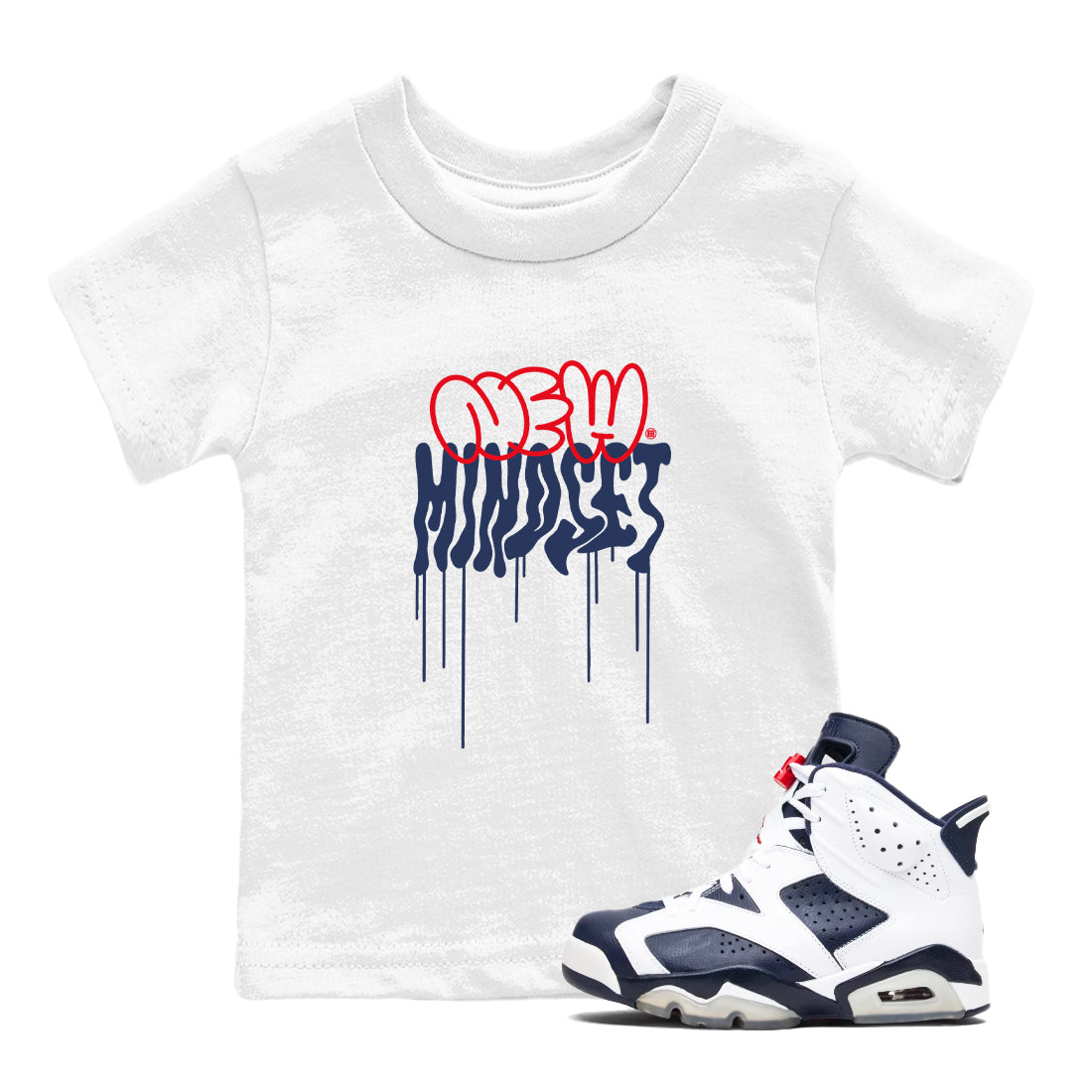 6s Olympic shirts to match jordans New Mindset sneaker match tees Air Jordan 6 Olympic Sneaker Shirts Drip Gear Zone streetwear brand Baby and Youth White 1 cotton tee