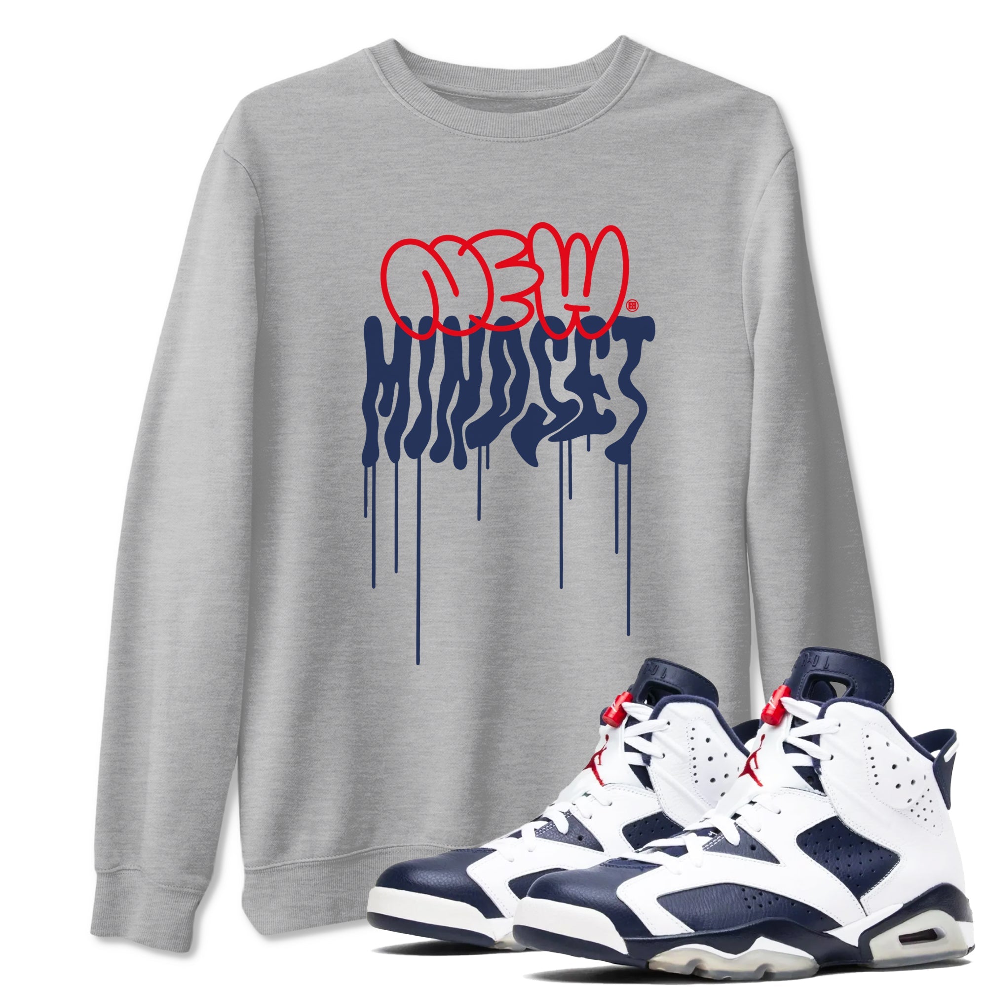 6s Olympic shirts to match jordans New Mindset sneaker match tees Air Jordan 6 Olympic Sneaker Shirts Drip Gear Zone streetwear brand Heather Grey 1 unisex cotton tee