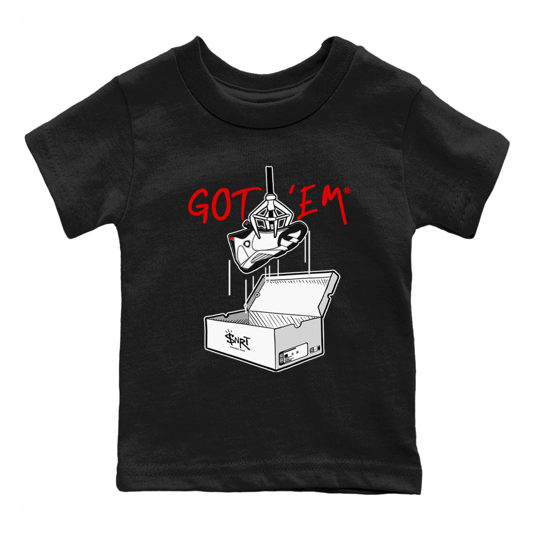 Air Jordan 14 Black Toe t shirts to match sneakers New Treasure Hunter sneaker match tees 14s Black Toe sneaker match tee Drip Gear Zone Youth Baby Black 2 tee