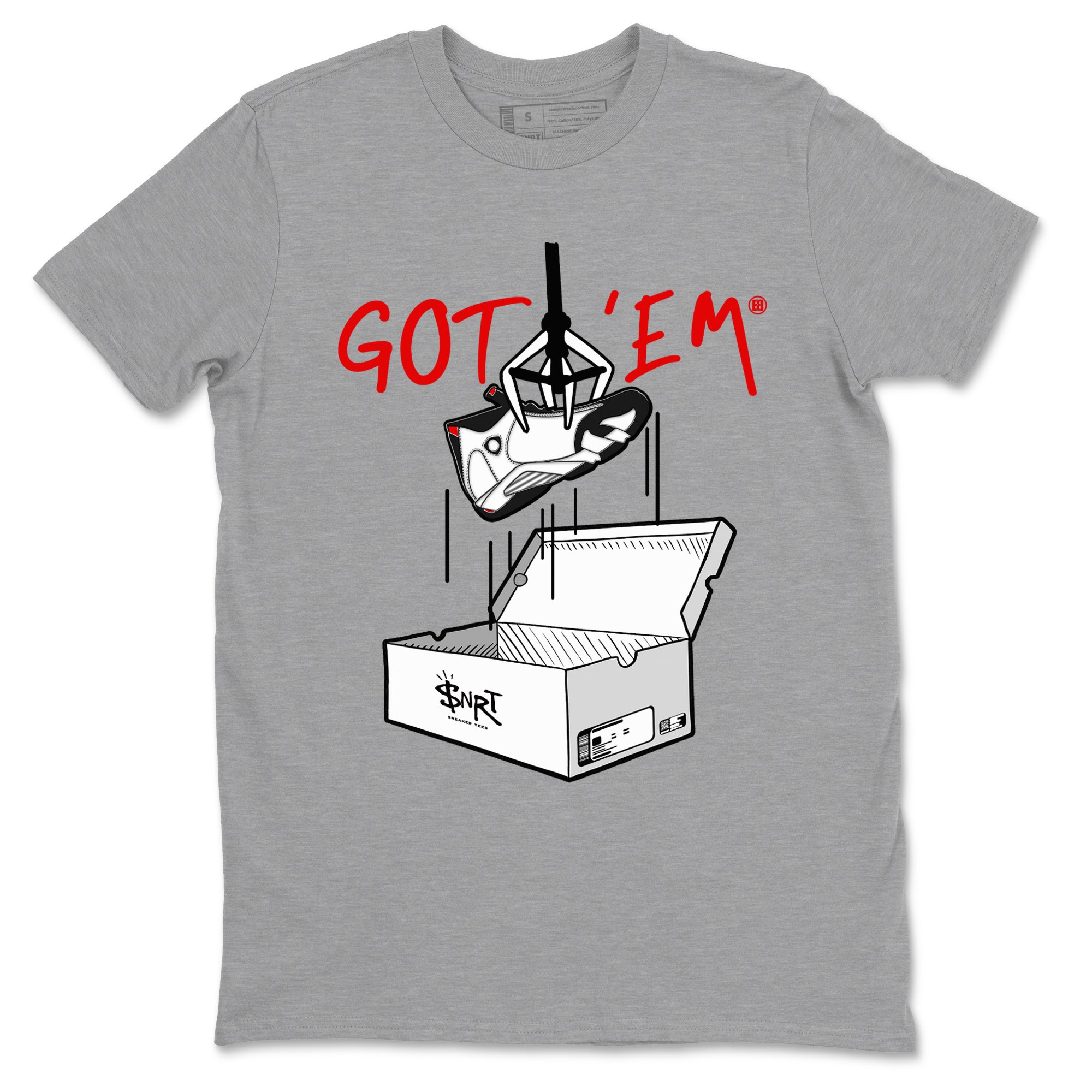 Air Jordan 14 Black Toe t shirts to match sneakers New Treasure Hunter sneaker match tees 14s Black Toe sneaker match tee Drip Gear Zone unisex cotton Heather Grey 2 shirts