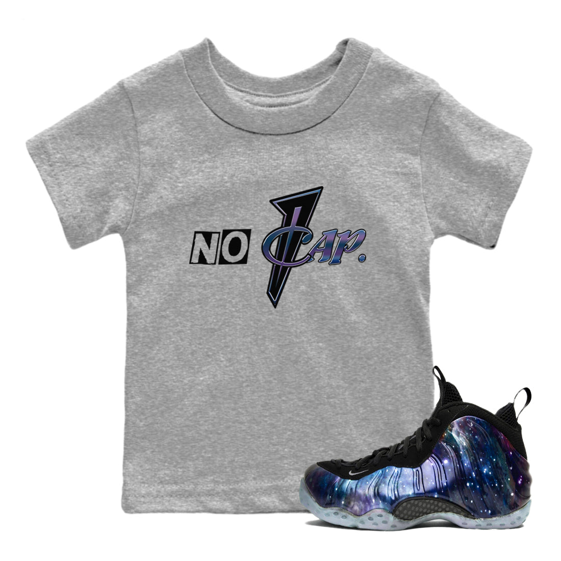 Air Foamposite One Galaxy shirts to match jordans No Cap sneaker match tees Air Foamposite One Galaxy Drip Gear Zone Youth Baby Heather Grey 1 crew neck shirts