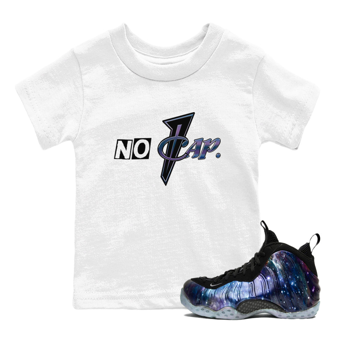 Air Foamposite One Galaxy shirts to match jordans No Cap sneaker match tees Air Foamposite One Galaxy Drip Gear Zone Youth Baby White 1 crew neck shirts