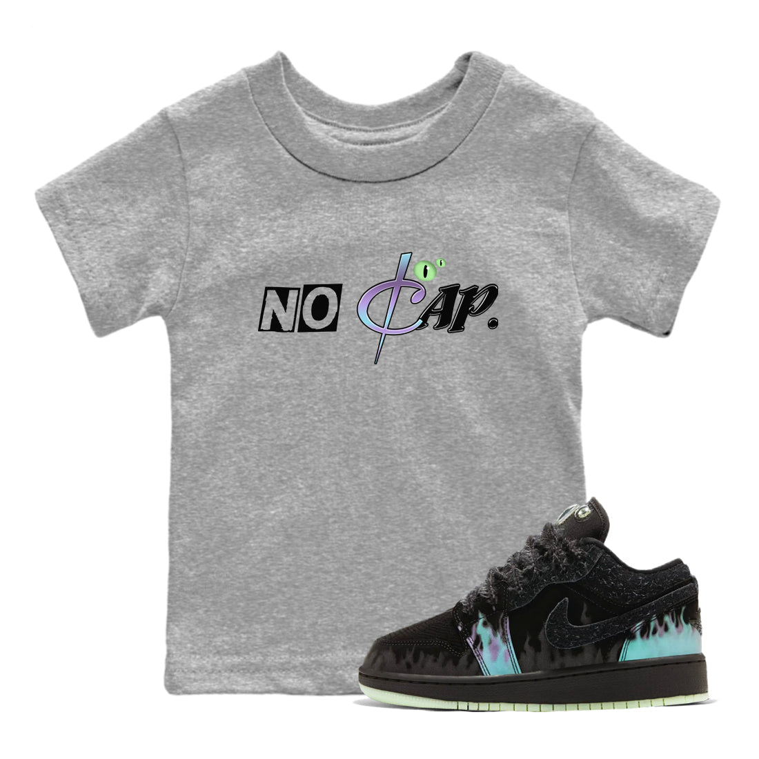 1s Fortune Fly shirts to match jordans No Cap sneaker match tees Air Jordan 1 Fortune Fly match shoes to clothes Drip Gear Zone Youth Baby Heather Grey 1 tee