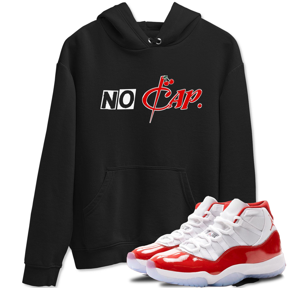 11s Cherry shirts to match jordans No Cap sneaker match tees Air Jordan 11 Retro Cherry match shoes to clothes Drip Gear Zone unisex cotton Black 1 shirts