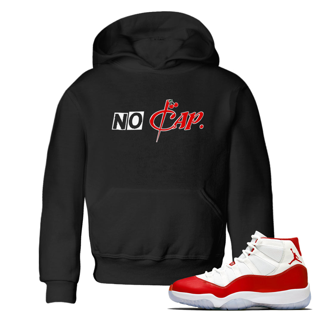 11s Cherry shirts to match jordans No Cap sneaker match tees Air Jordan 11 Retro Cherry match shoes to clothes Drip Gear Zone Youth Baby Black 1 tee