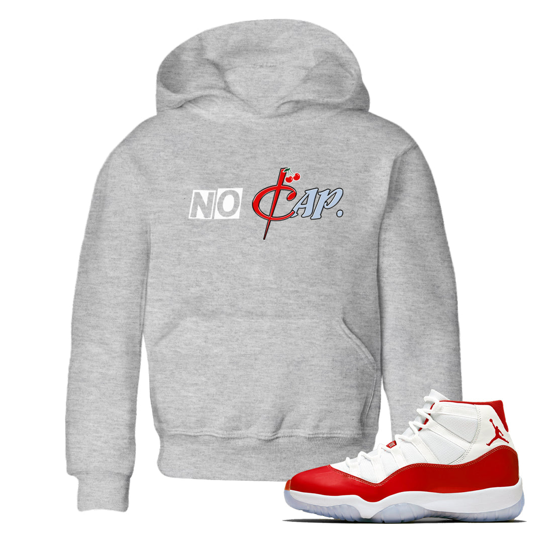 11s Cherry shirts to match jordans No Cap sneaker match tees Air Jordan 11 Retro Cherry match shoes to clothes Drip Gear Zone Youth Baby Heather Grey 1 tee