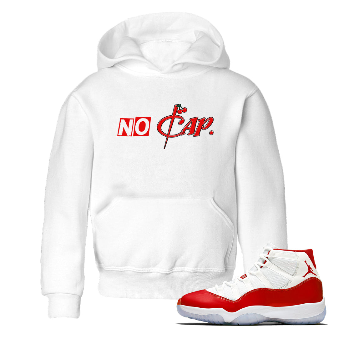 11s Cherry shirts to match jordans No Cap sneaker match tees Air Jordan 11 Retro Cherry match shoes to clothes Drip Gear Zone Youth Baby White 1 tee