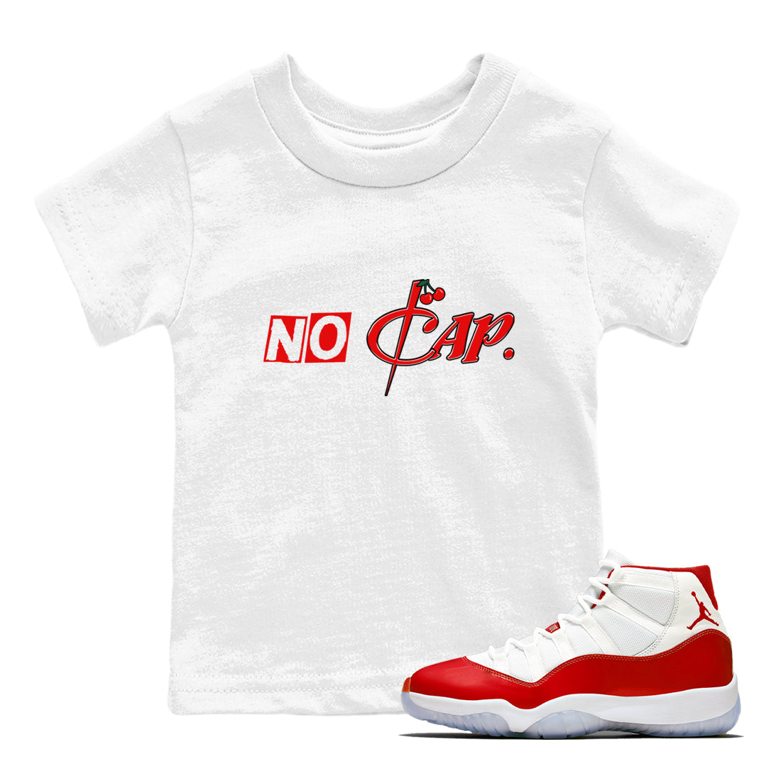11s Cherry shirts to match jordans No Cap sneaker match tees Air Jordan 11 Retro Cherry match shoes to clothes Drip Gear Zone Youth Baby White 1 tee