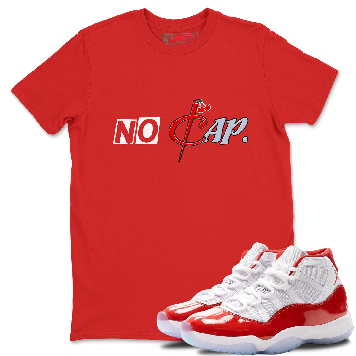 11s Cherry shirts to match jordans No Cap sneaker match tees Air Jordan 11 Retro Cherry match shoes to clothes Drip Gear Zone unisex cotton Red 1 shirts