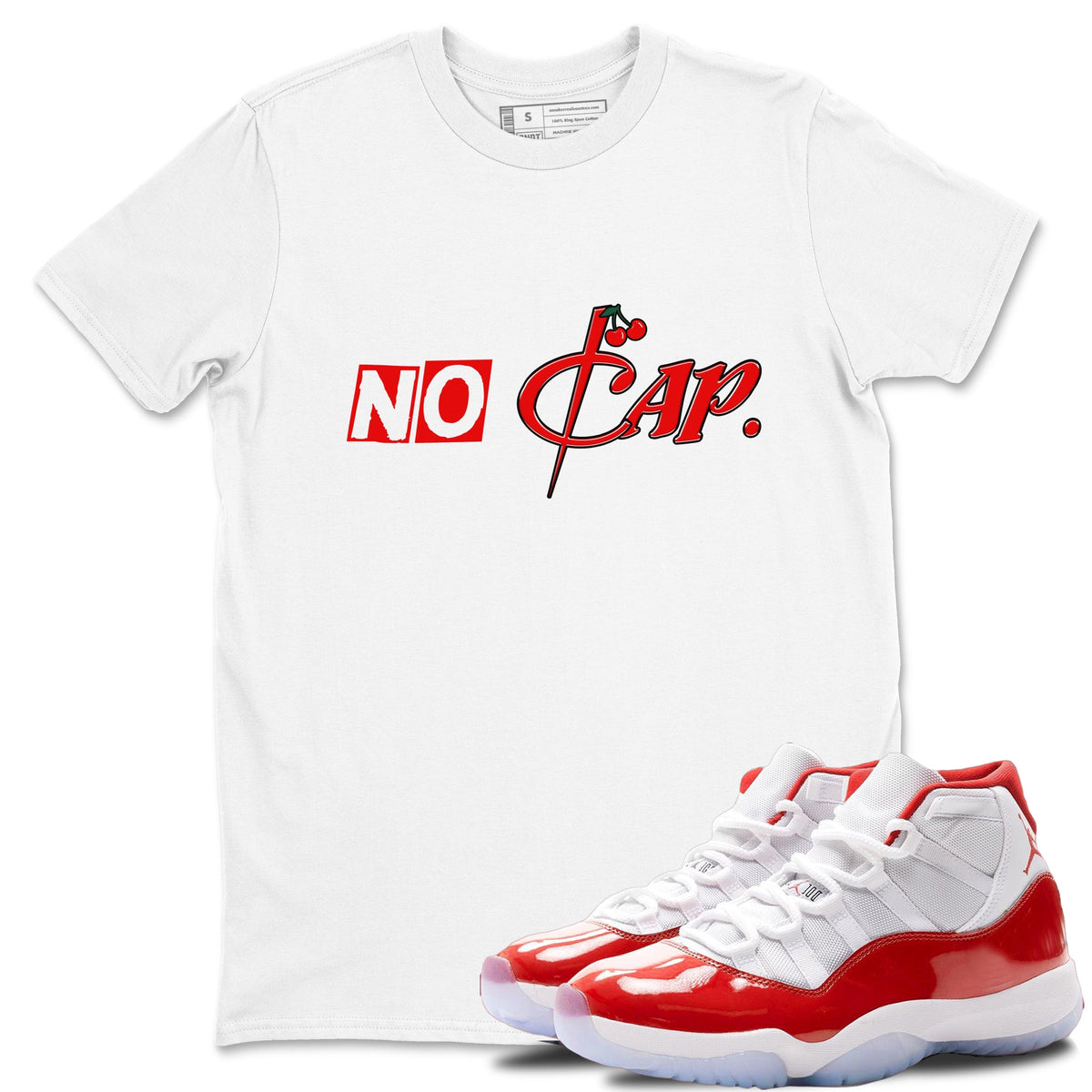 11s Cherry shirts to match jordans No Cap sneaker match tees Air Jordan 11 Retro Cherry match shoes to clothes Drip Gear Zone unisex cotton White 1 shirts