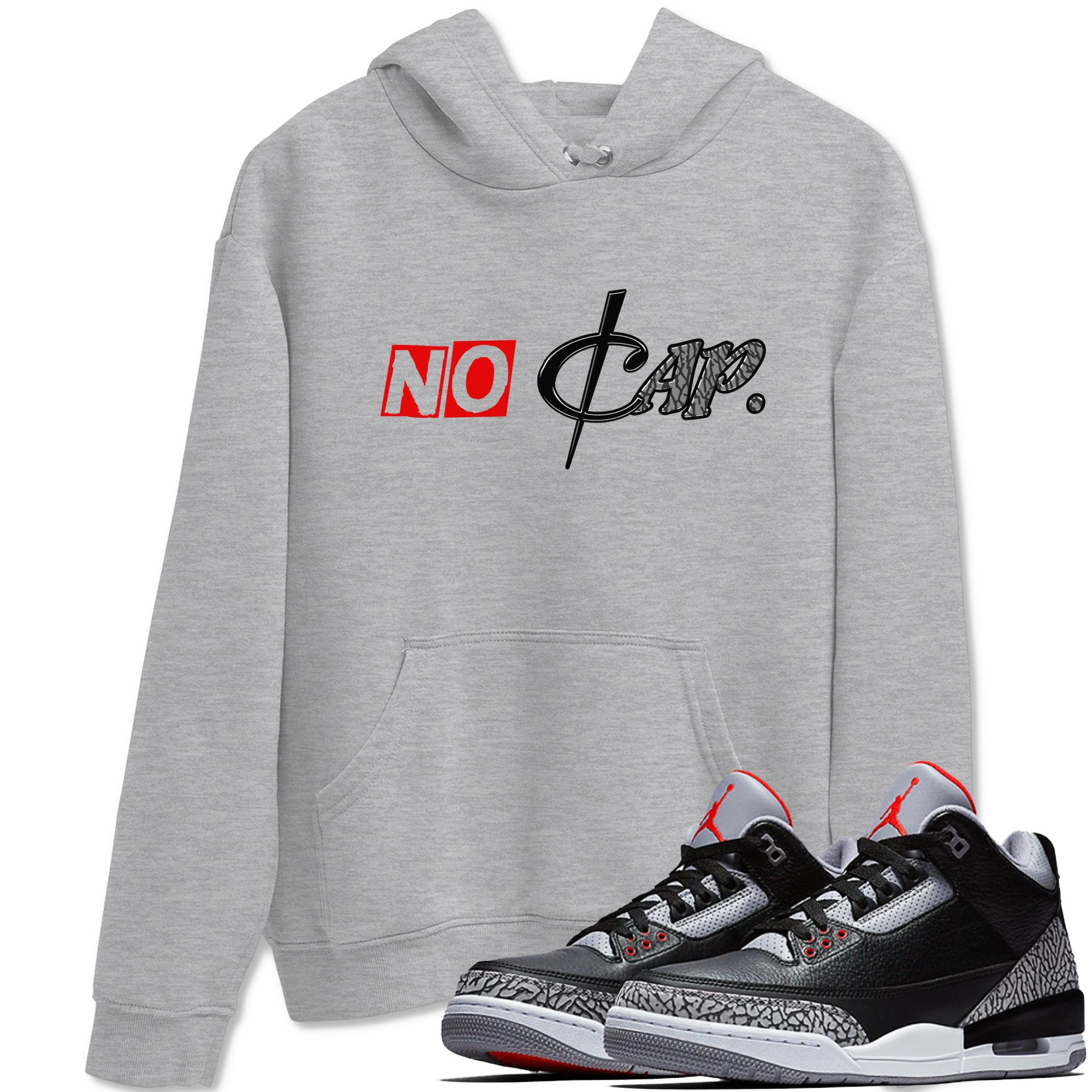 3s Black Cement shirts to match jordans No Cap sneaker match tees Air Jordan 3 Black Cement match shoes to clothes Drip Gear Zone unisex cotton Heather Grey 1 shirts