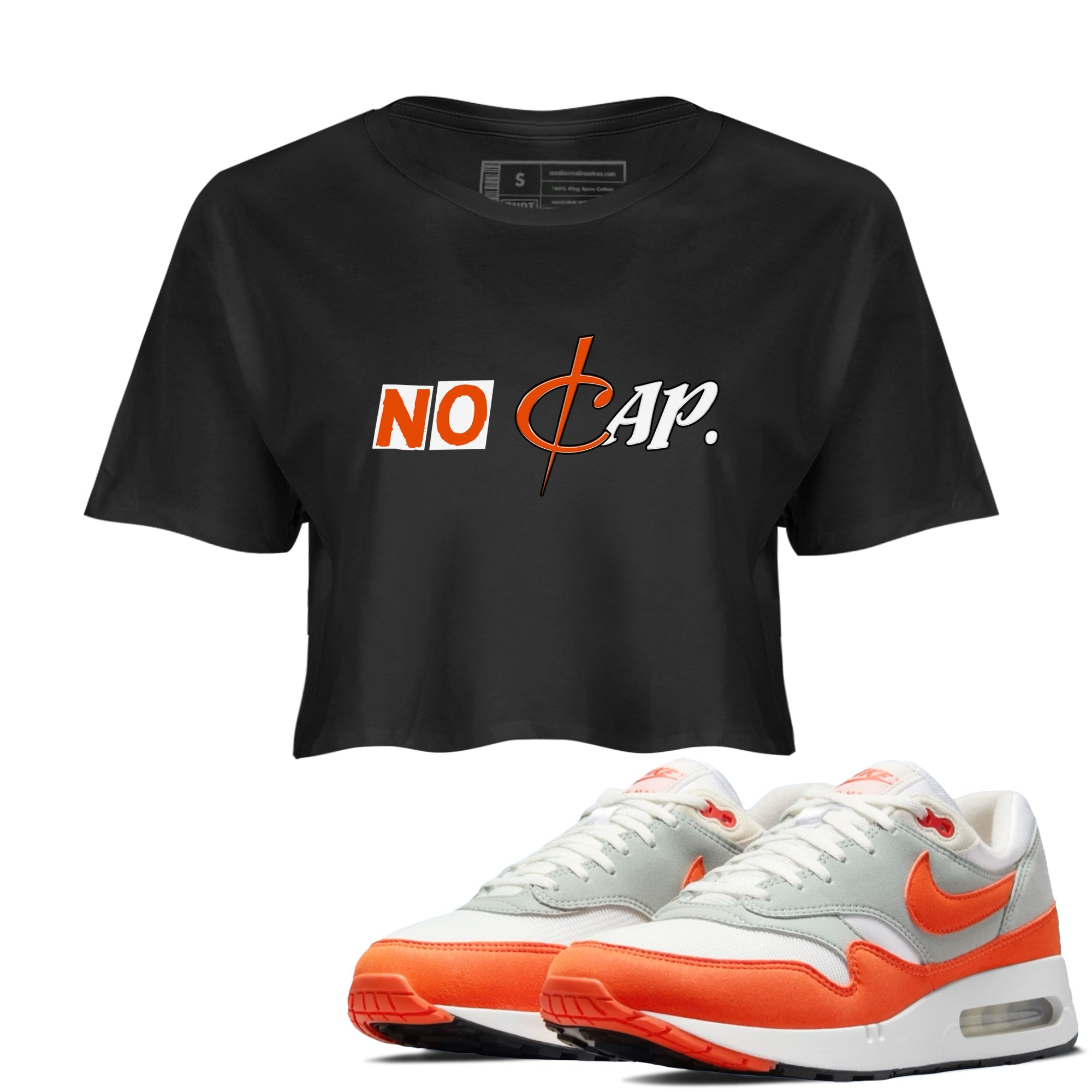 Air Max 1 OG '86 'Summit White and Cosmic Clay shirts to match jordans No Cap sneaker match tees Air Max 1 Cosmic Clay match shoes to clothes Drip Gear Zone unisex cotton Black 1 crop tee